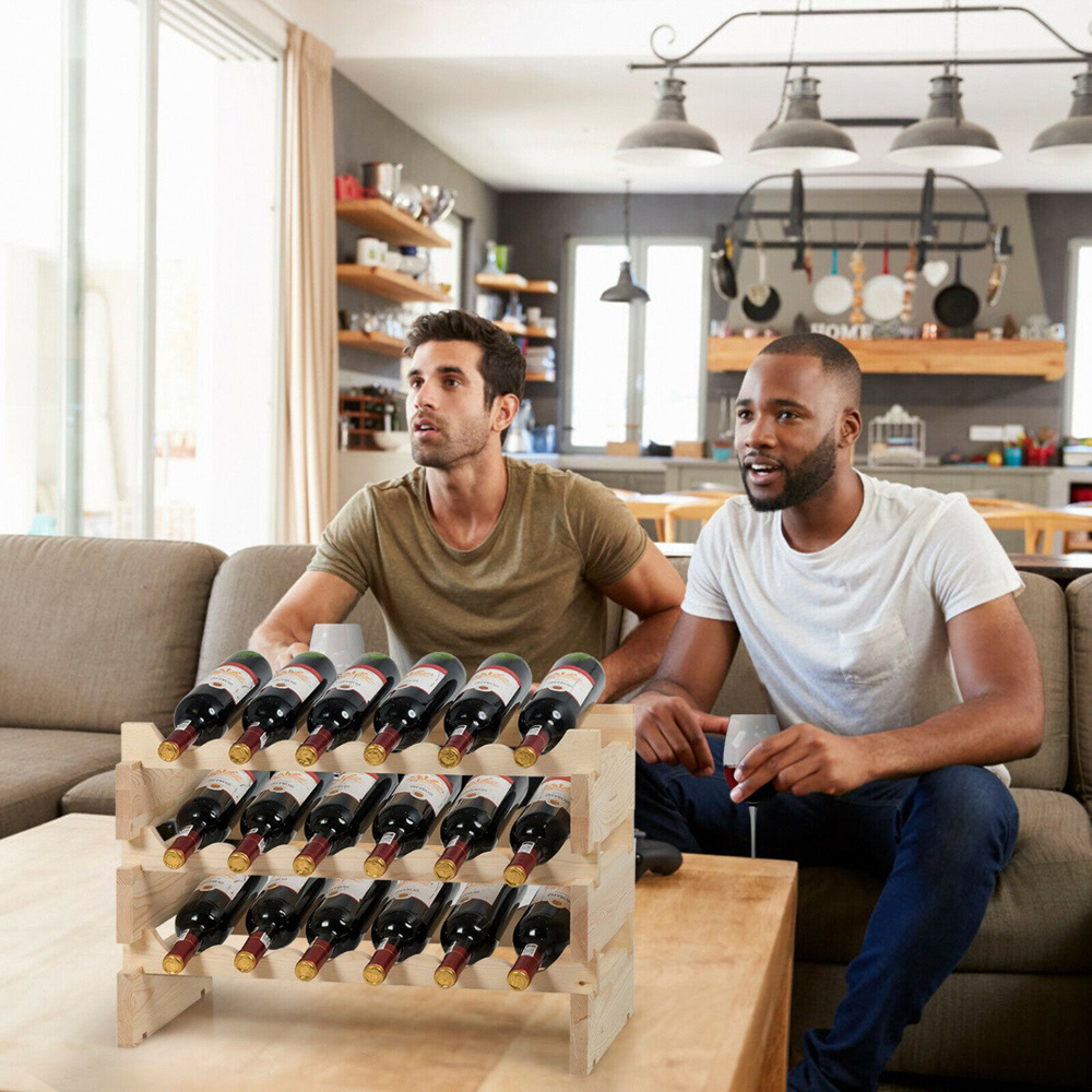 Costway 6 Shelf 36 Bottle Stackable Wine Rack Image 2