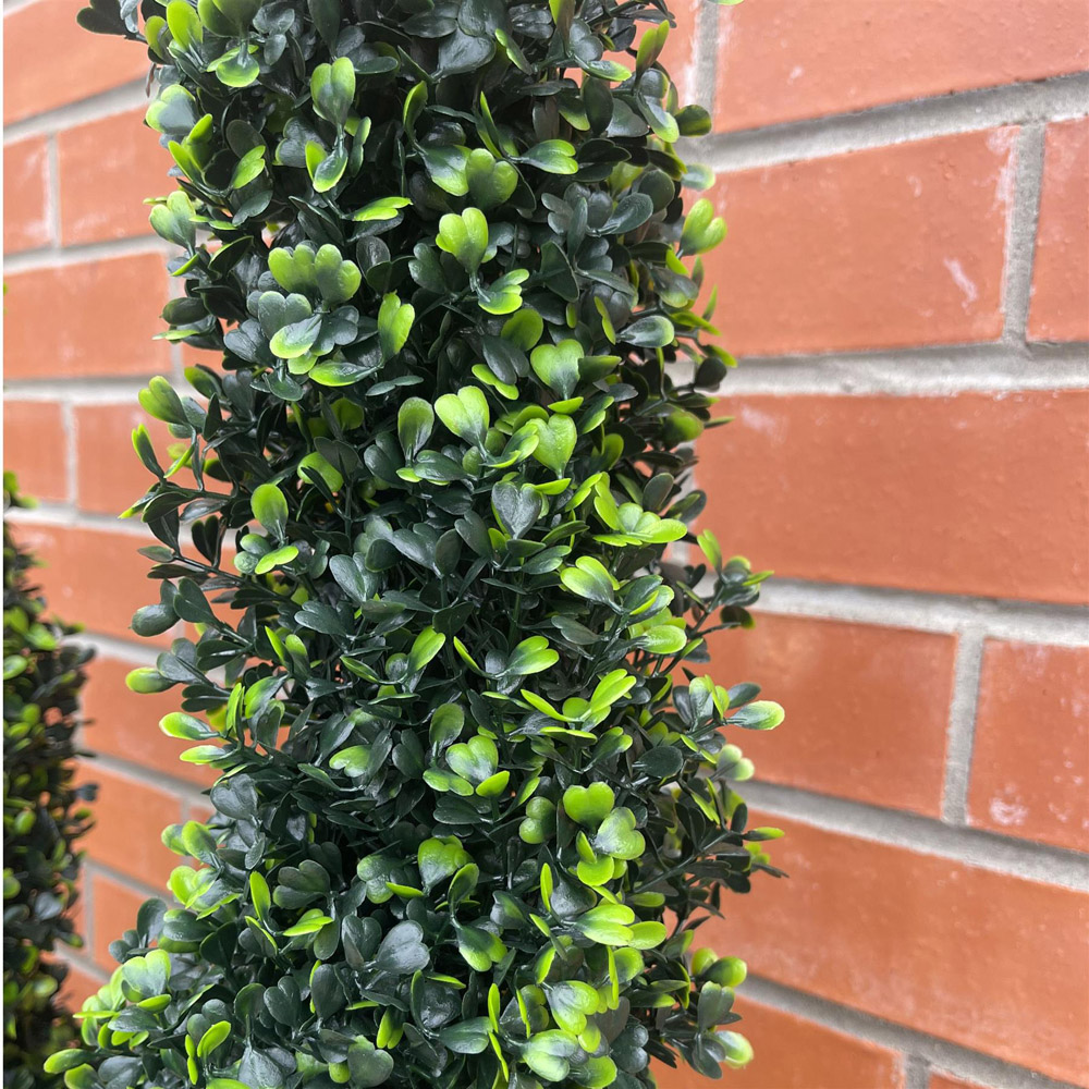 Leaf Natural Boxwood Spiral Topiary Artificial Tree in Pot 4ft Image 7