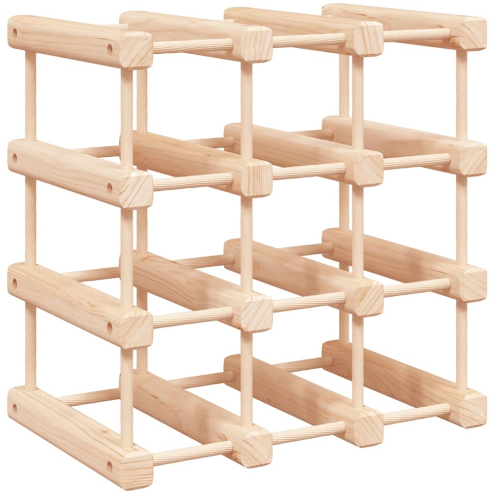 vidaXL 24 Bottle Brown Pine Wood Wine Rack Image 1