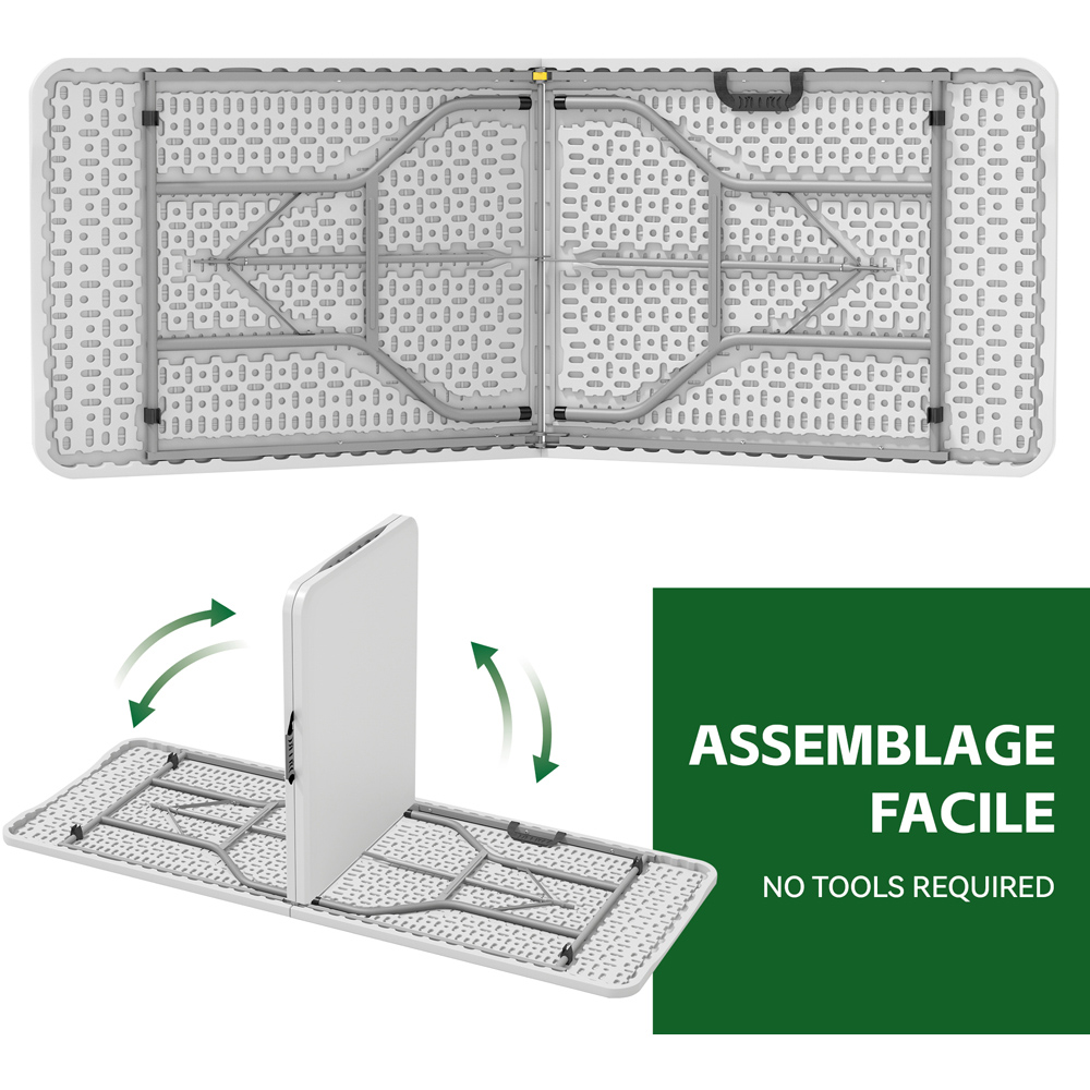 Brooklyn 6ft White Heavy Duty Foldable Garden Camping Table Image 6