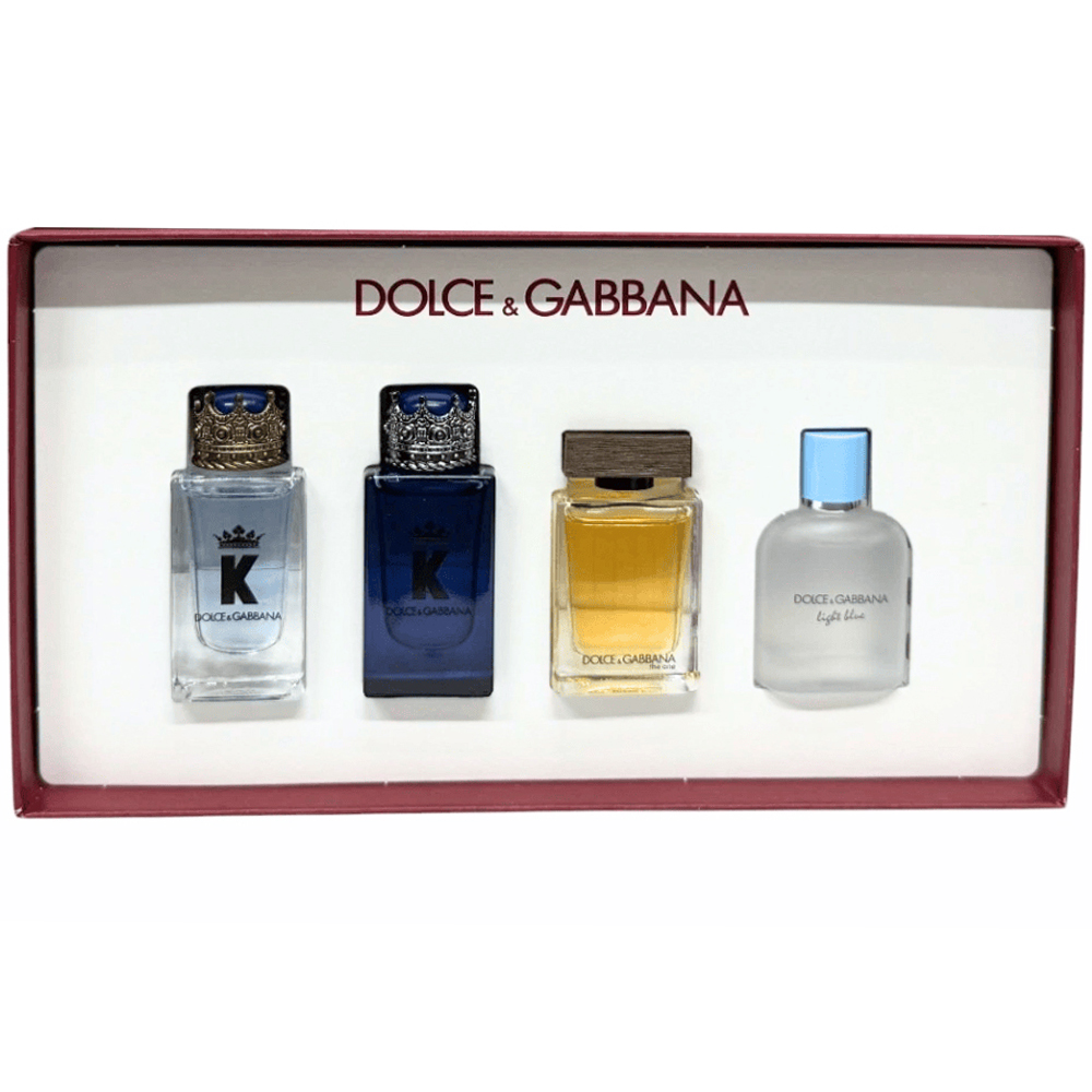 Dolce & Gabbana Men Eau de Parfum and Eau de Toilette 5ml 4 Piece Miniature Gift Set Image 2