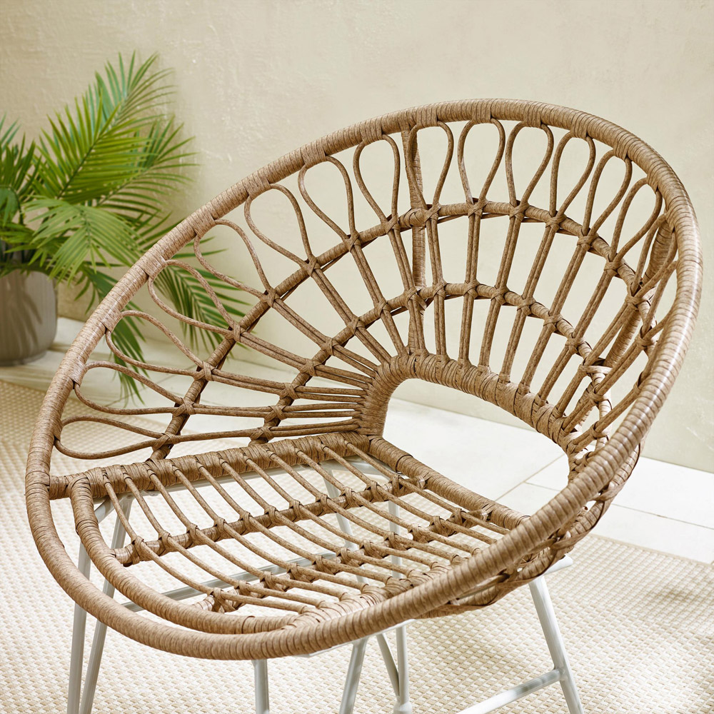 Furniturebox Patras 2 Seater Rattan Outdoor Bistro Set Light Brown Image 5