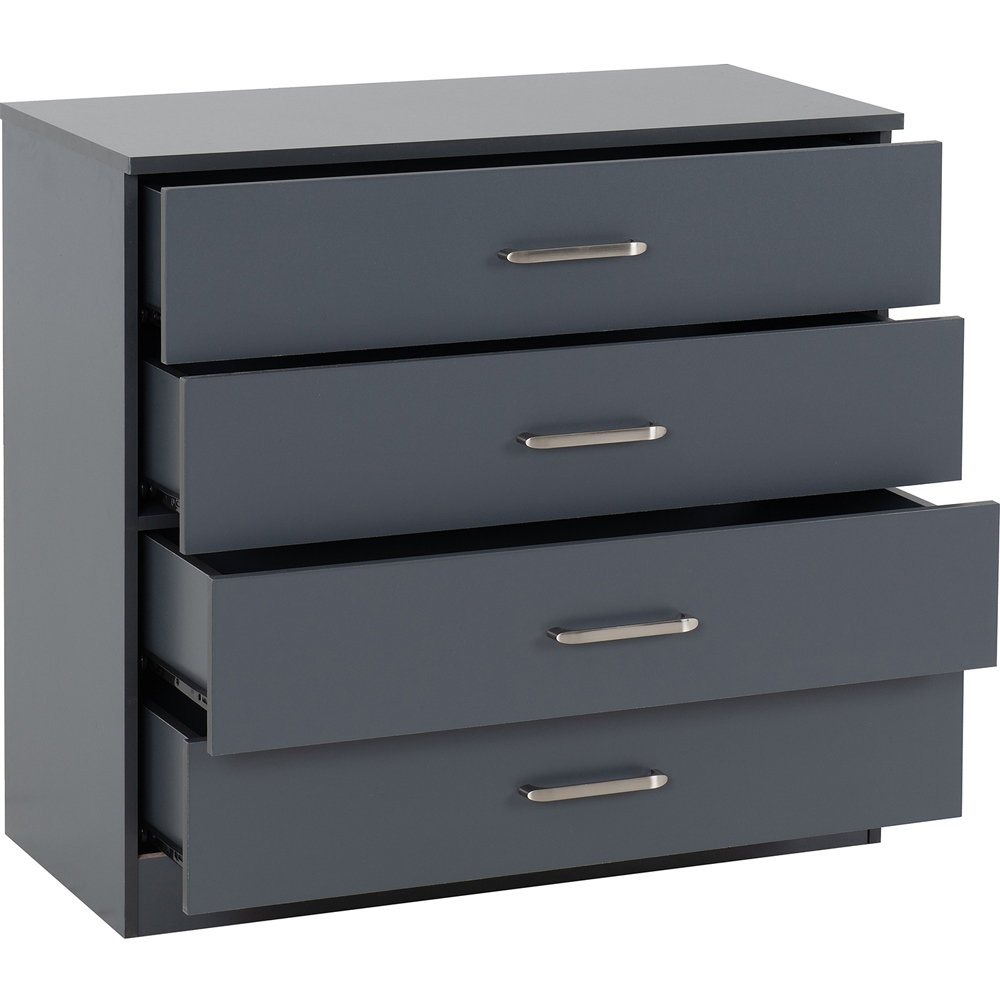 Seconique Dakota 4 Drawer Dark Grey Storage Chest Image 3