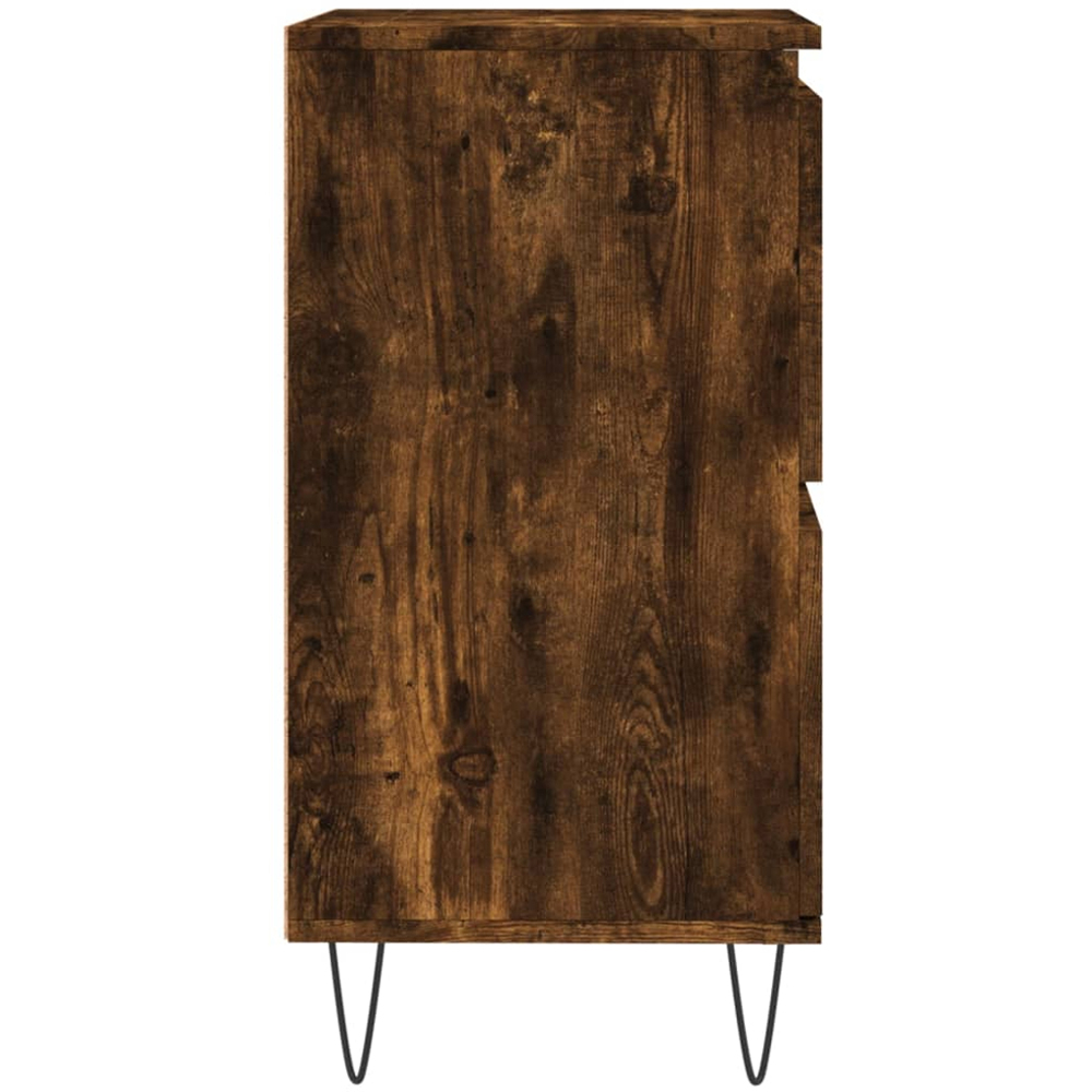 vidaXL 4 Door Smoked Oak Sideboard with Metal Legs Image 7