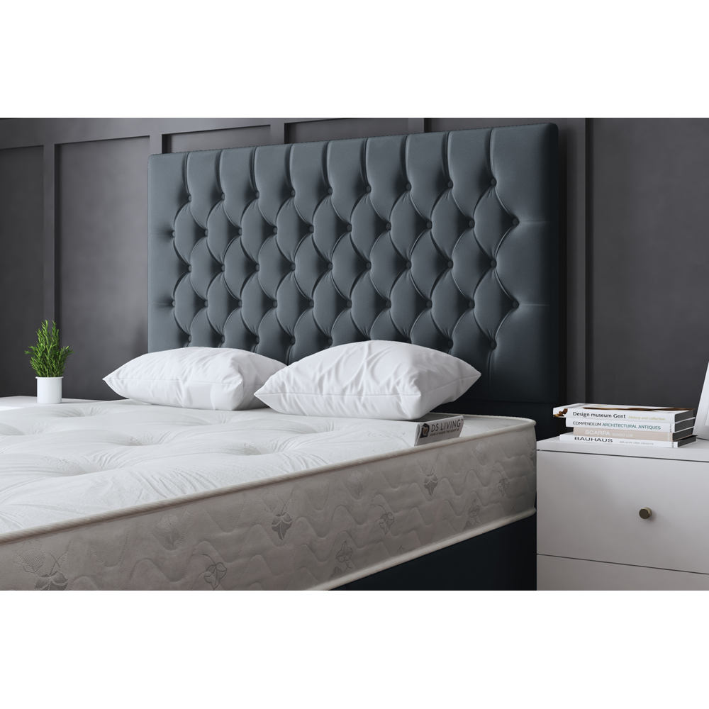 DS Living Seraphine Small Single Steel Upholstered Panel Divan Bed Image 3
