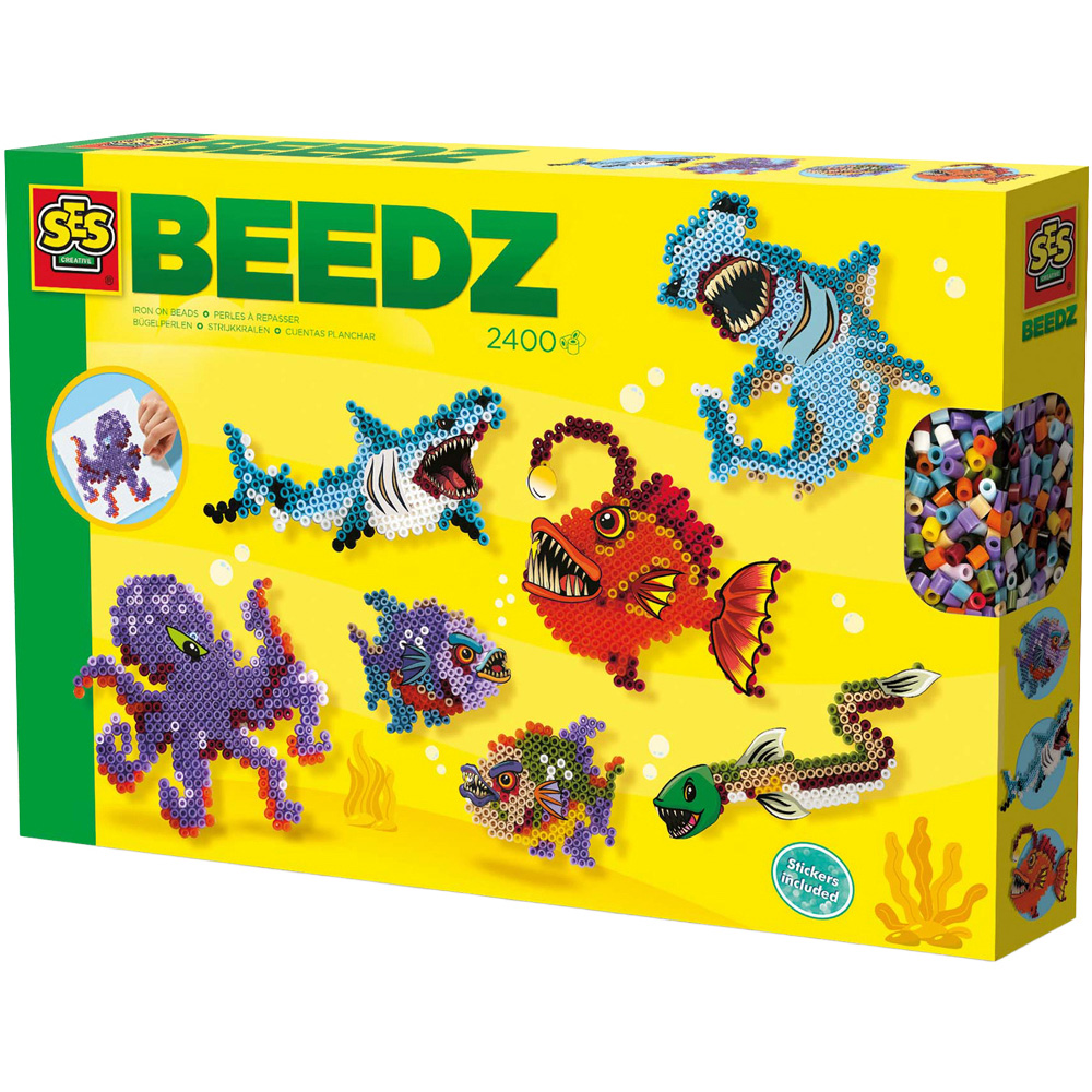 SES Creative Beedz Scary Sea Creatures Iron On Beads Kit 2400 Piece Image 1