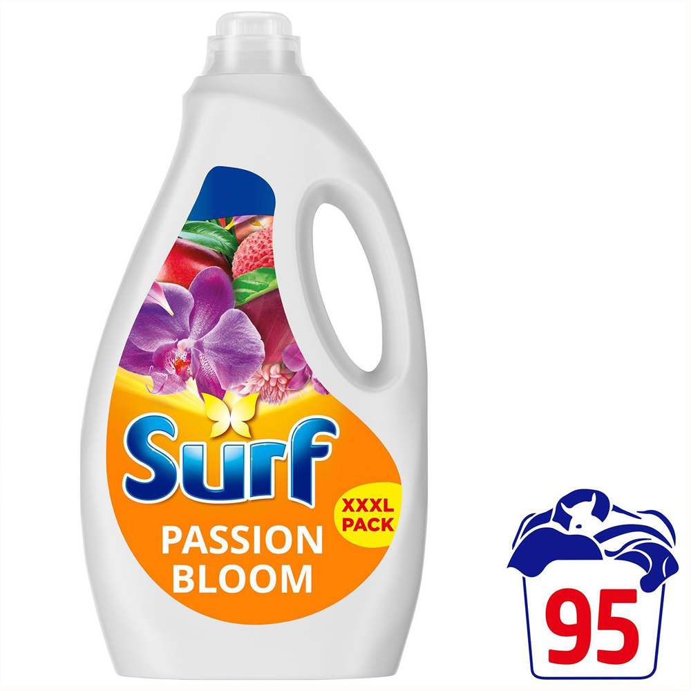Surf Passion Bloom Concentrated Liquid Laundry Detergent XXXL 95 Washes 2.565L 4 Pack Image 3