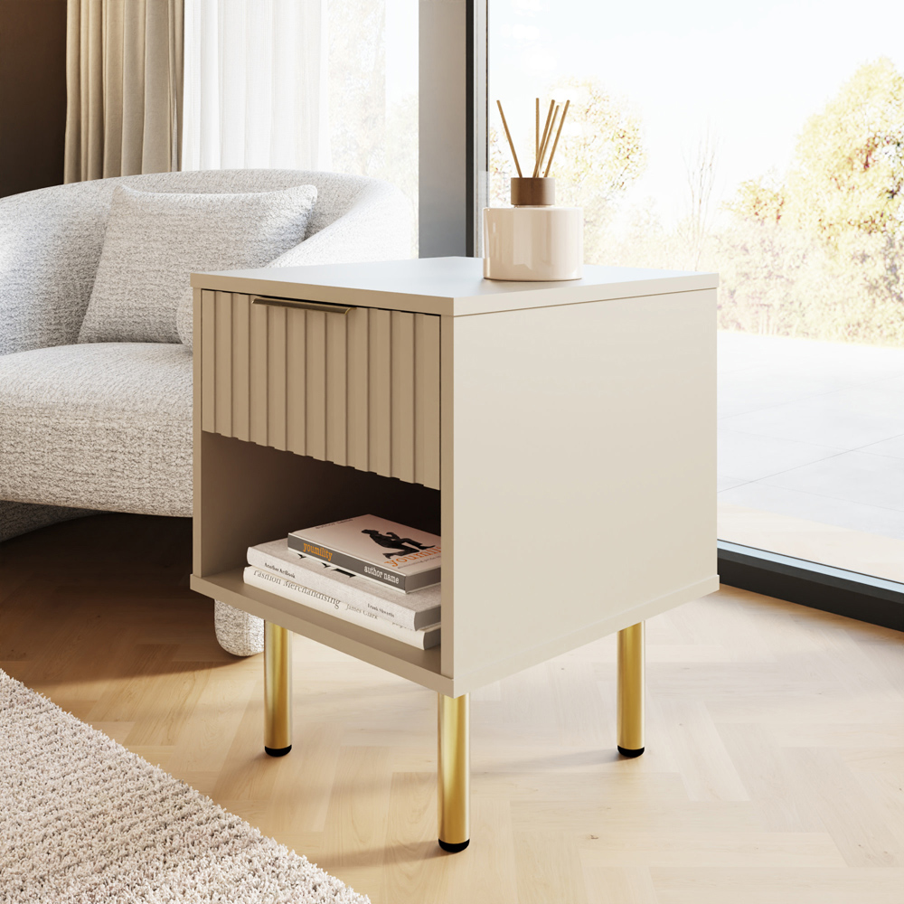 GFW Nervata Cream Lamp Table Image 7