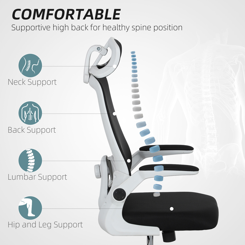 Portland Black Executive Mesh Office Chair with Lumbar Support Image 4