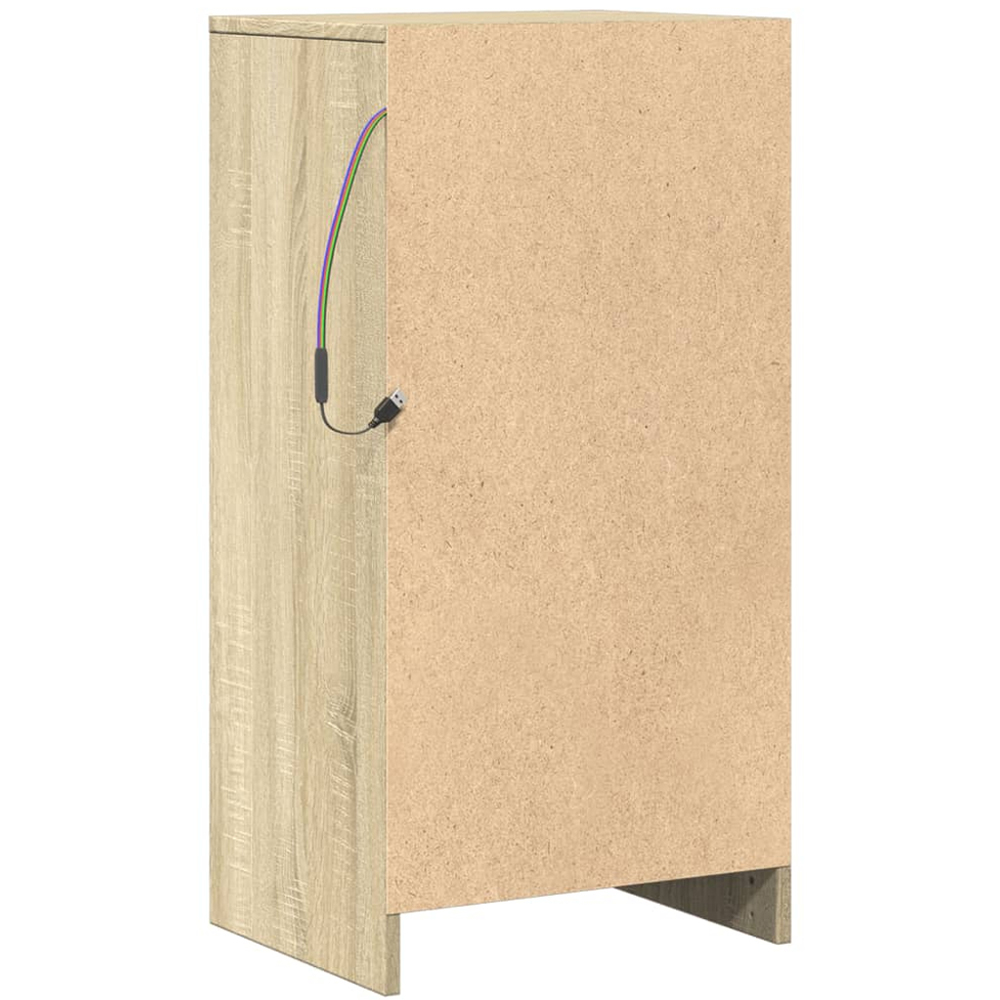 vidaXL Single Door Sonoma Oak Sideboard with RGB LED Lights Image 9