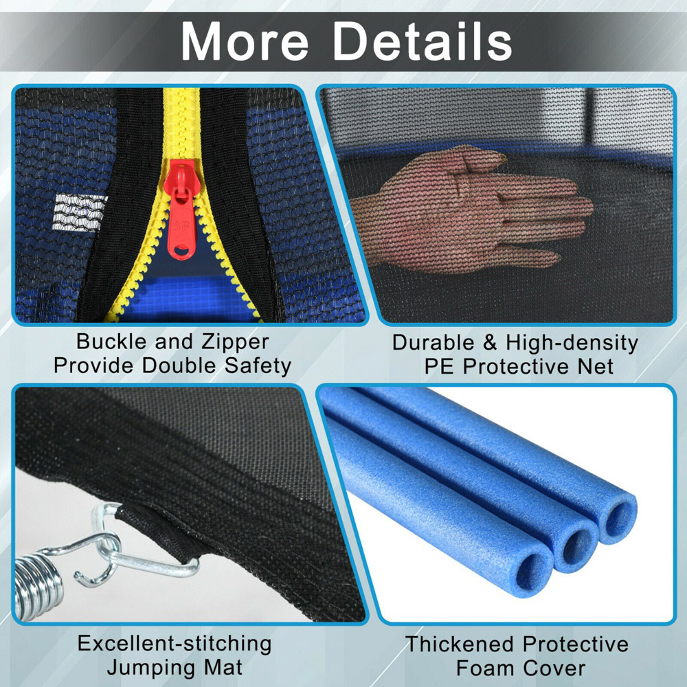 Costway 12ft Replacement Trampoline Mat with Metal V Hooks Image 7