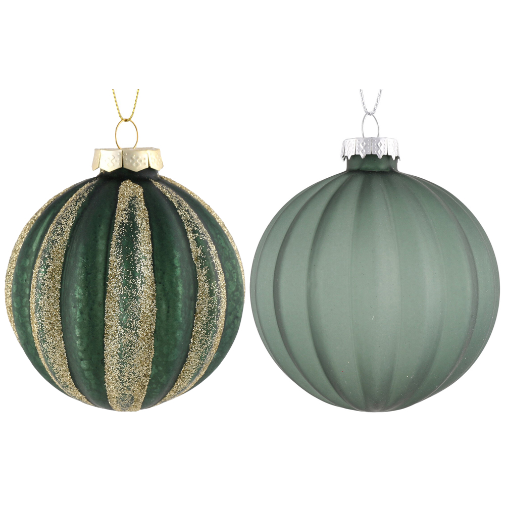 Green Striped Bauble - Green Image 1