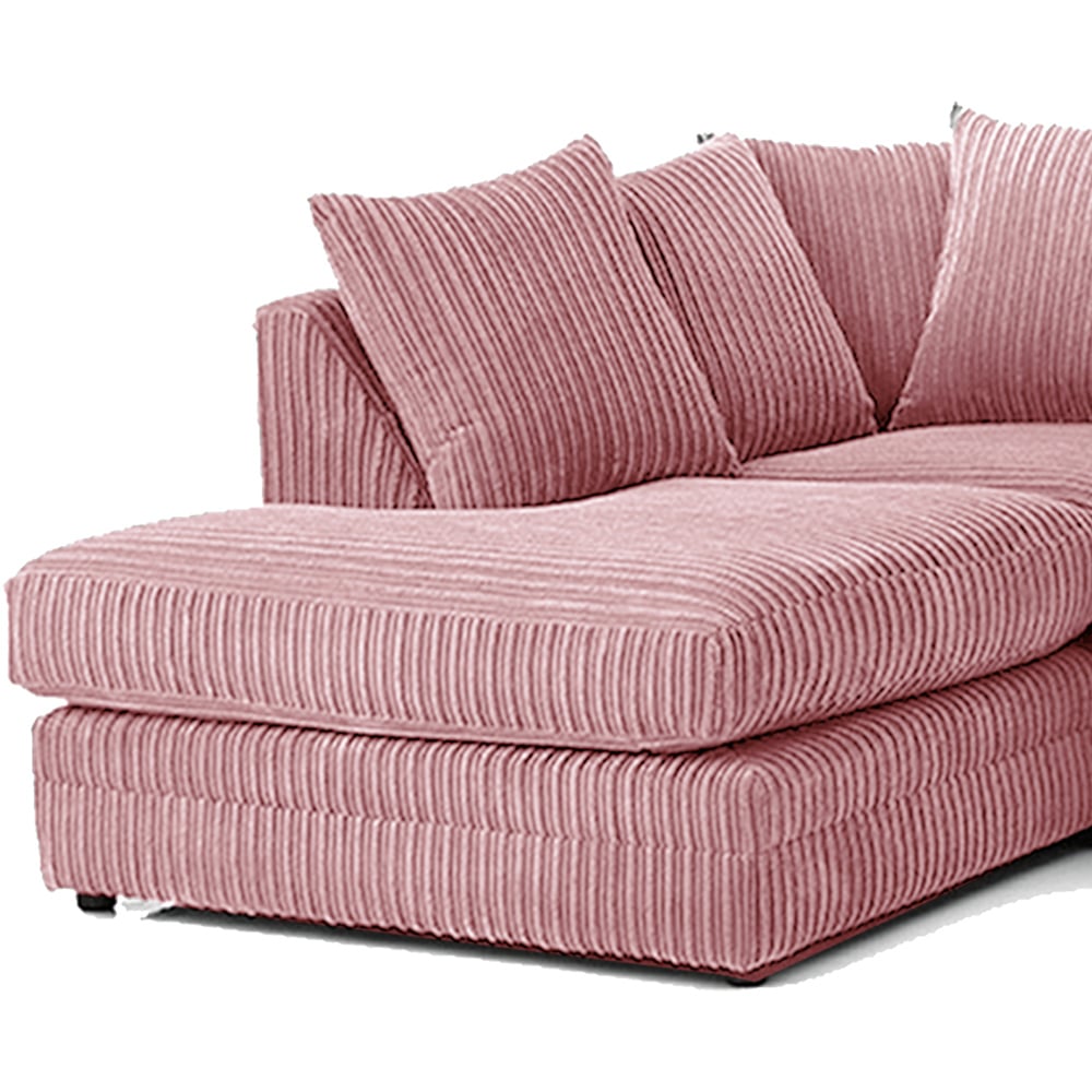 Luxor 3 Seater Pink Jumbo Cord Left Hand Facing Corner Sofa Image 3