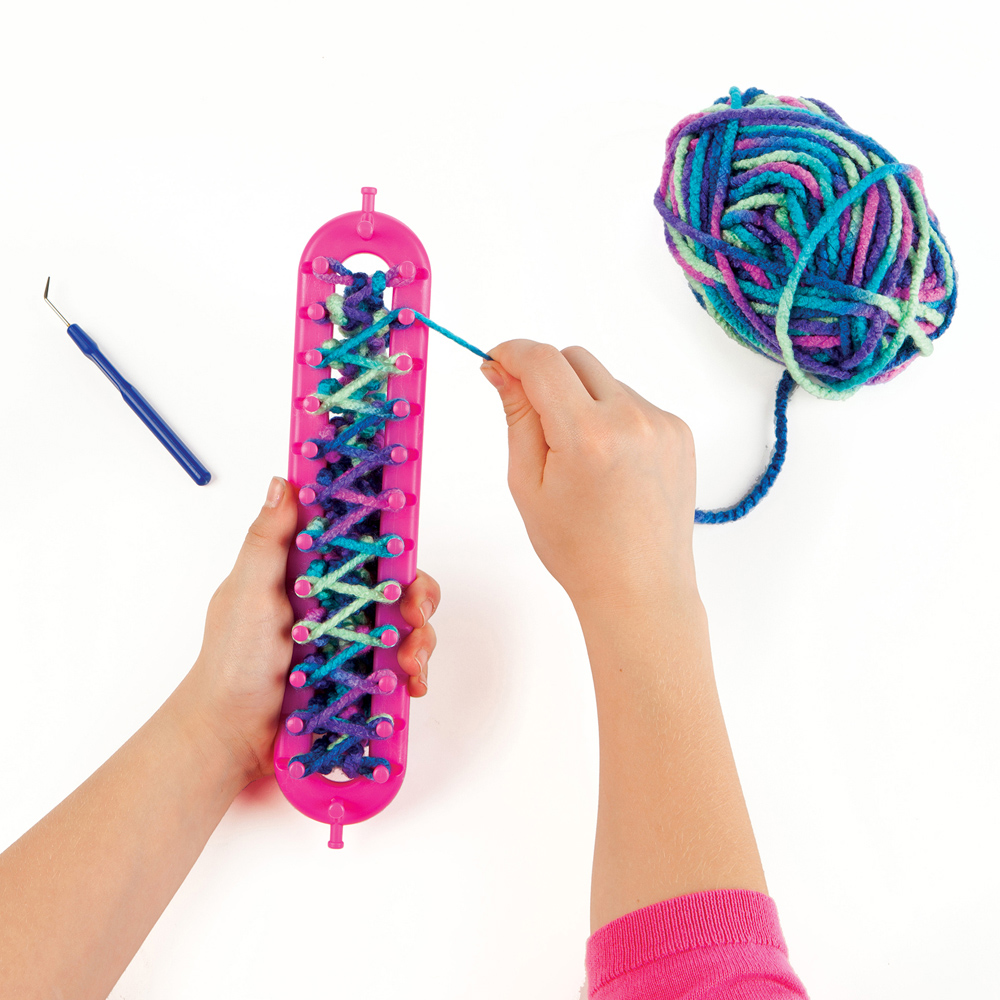 Creativity For Kids Blue Quick Knit Button Scarf Craft Kit Image 6