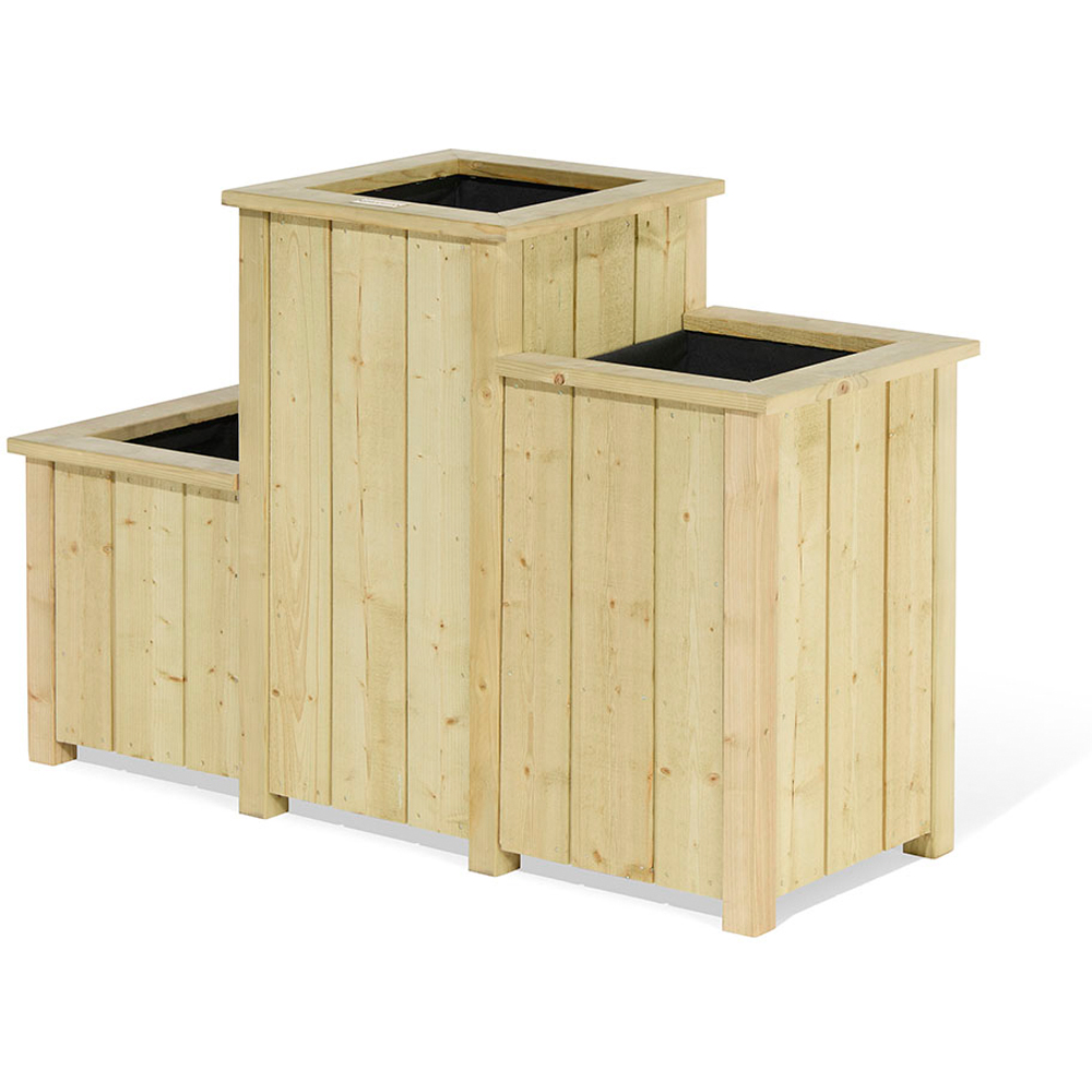 Rowlinson Signature Heritage 3-Tier Natural Wooden Garden Corner Planter 42 x 78.5 x 78.5cm Image 4