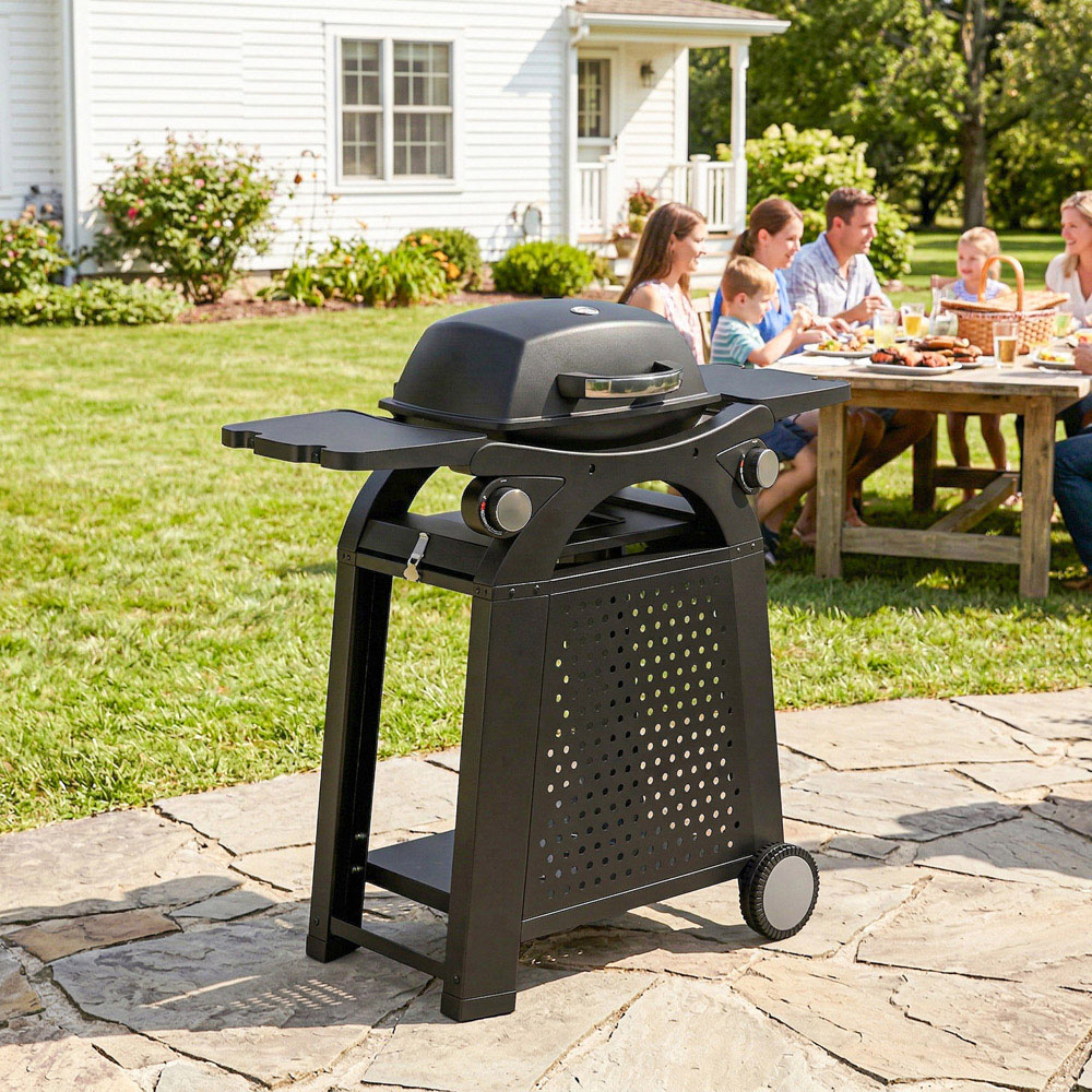 Outsunny 2-in-1 2 Burner Gas BBQ with Cast Iron Grates Image 4