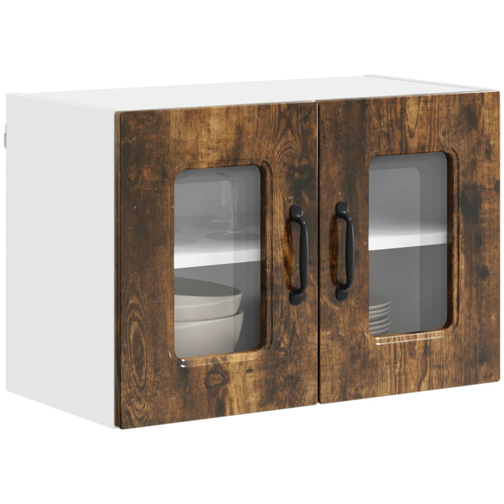 vidaXL Kalmar 2 Door Smoked Oak Wall Kitchen Cabinet 2 Pack Image 3