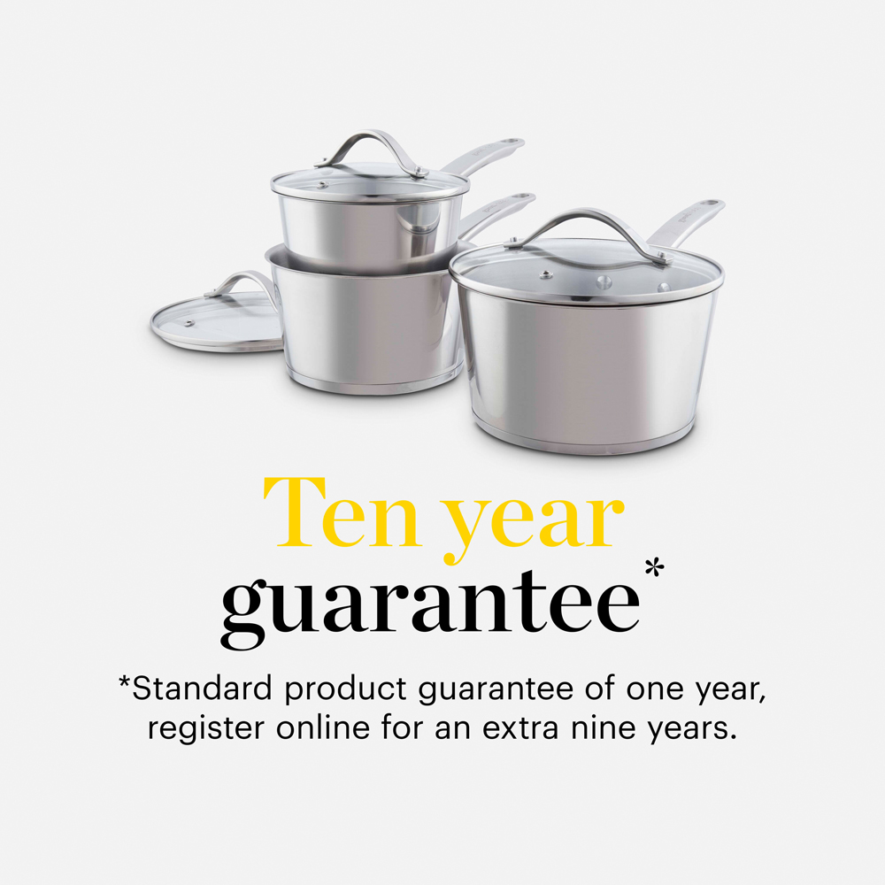 Good Food Stainless Steel Saucepan Set 3 Piece with Tempered Glass Lid Image 7