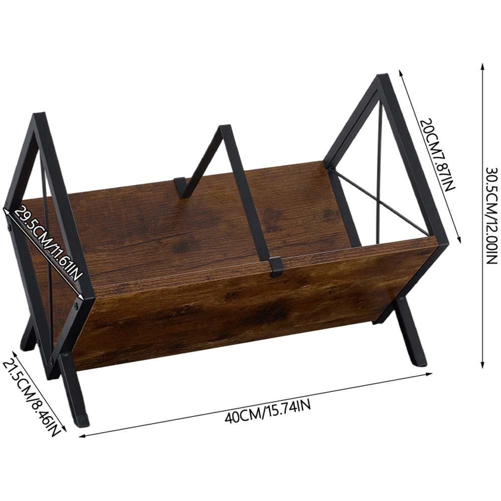 Living and Home Brown Modern Open Record Display Holder Image 8