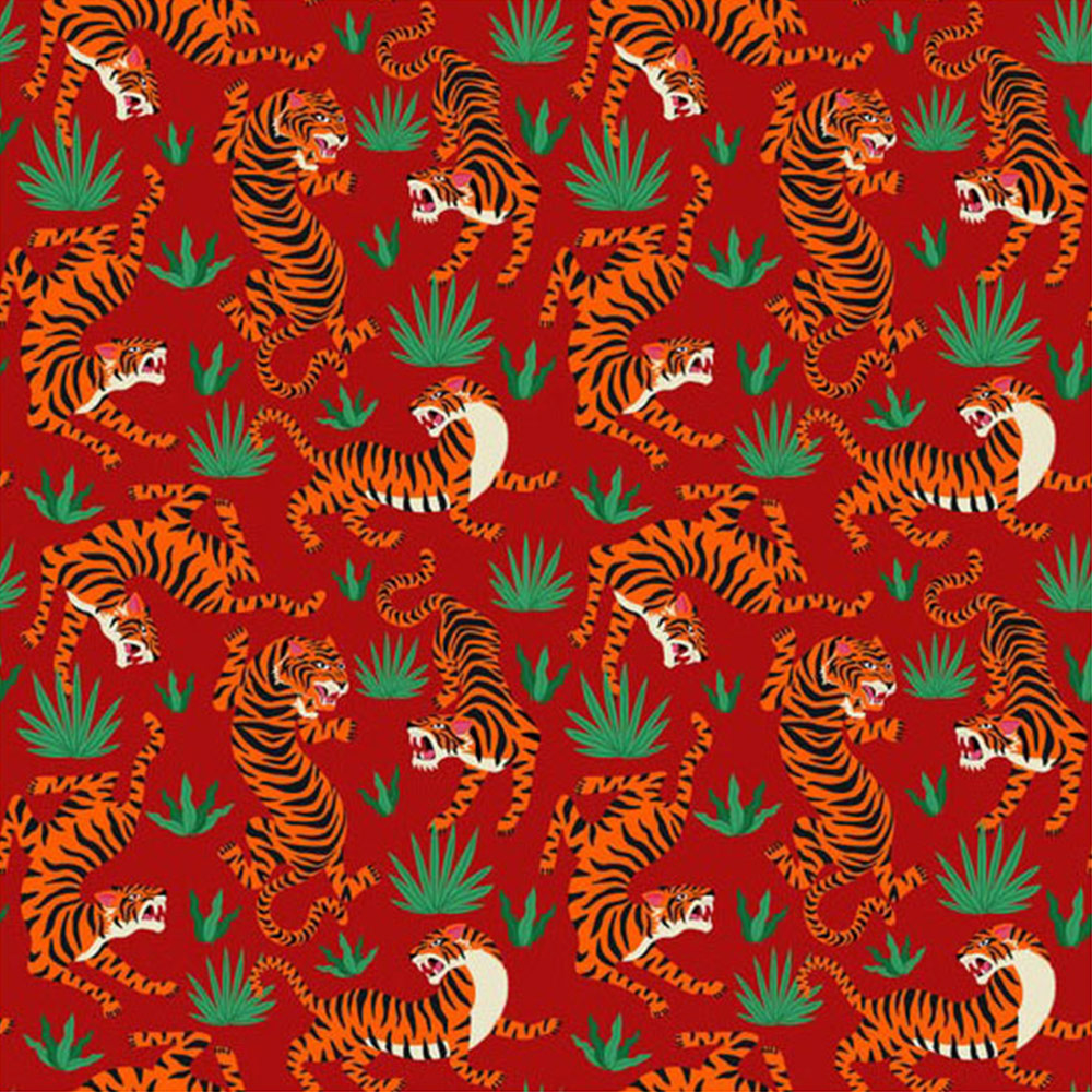 Bobbi Beck Eco Luxury Oriental Tiger Red Wallpaper Image