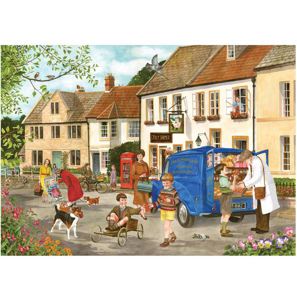 The House of Puzzles Village Life 500 Piece Jigsaw Puzzle 4 Pack Image 3