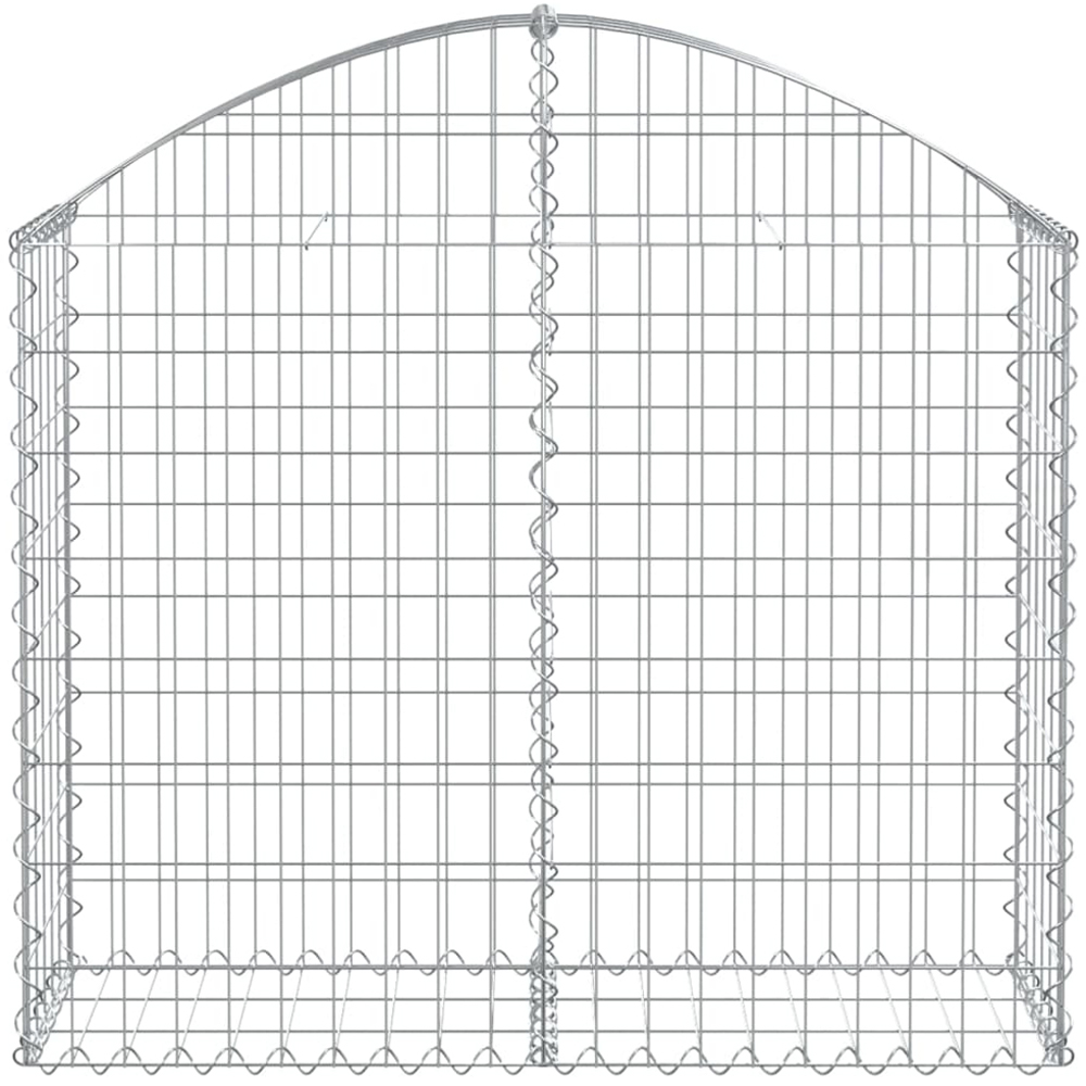 vidaXL Silver Galvanised Iron Arched Gabion Basket 100 x 30 x 80/100cm Image 2