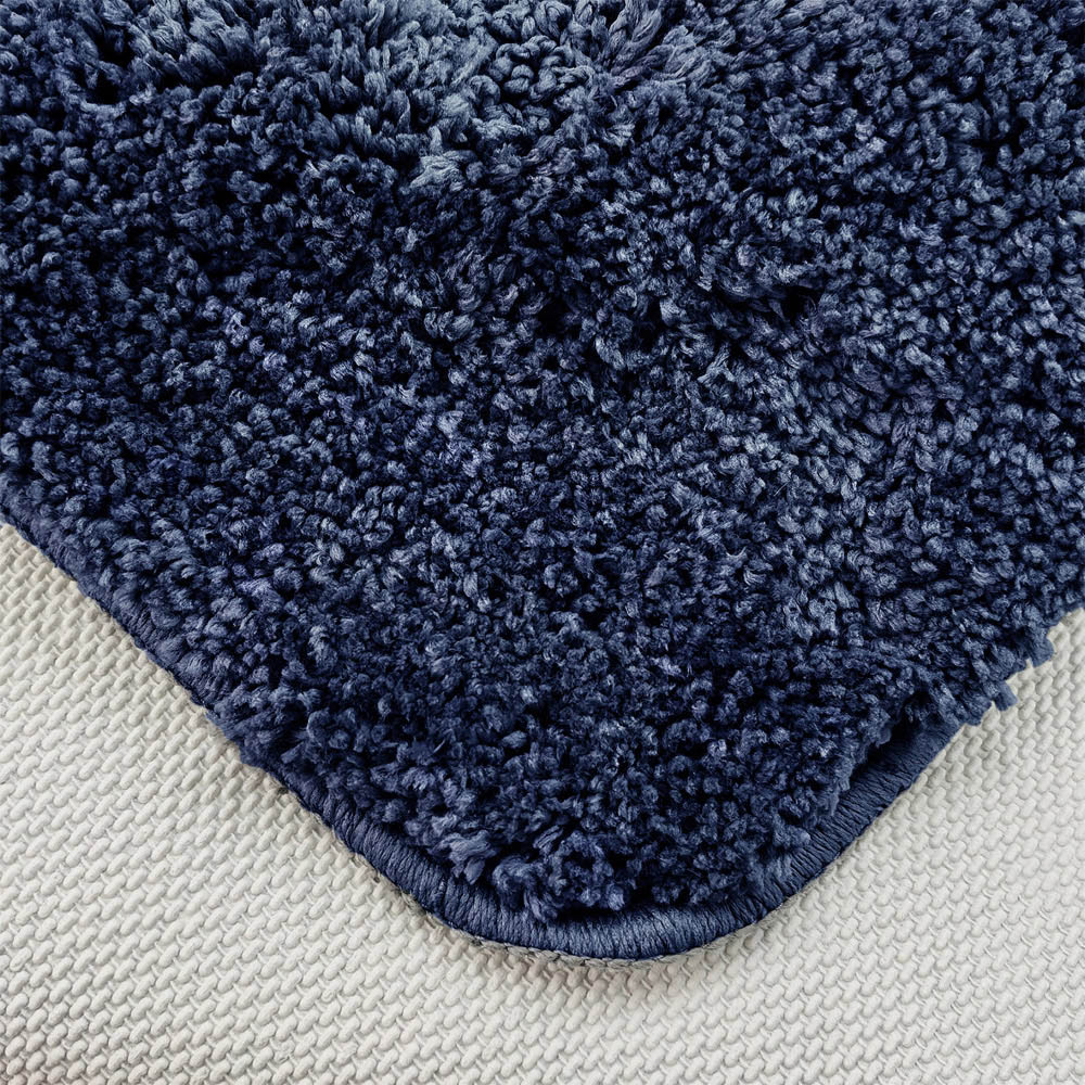 Velosso Linear Navy Bath Mat Set Image 3