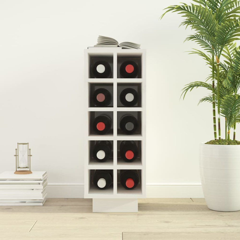 vidaXL 10 Bottle White Freestanding Wine Cabinet Image 5