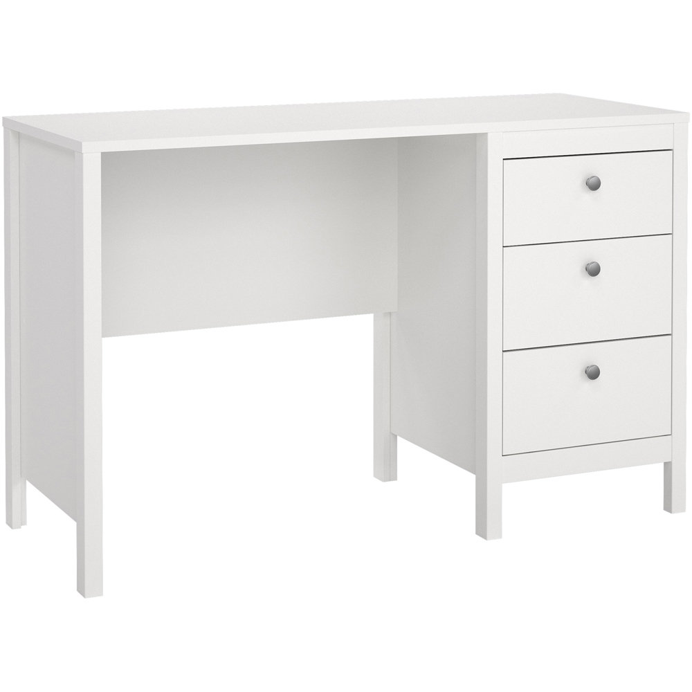 Florence Madrid 3 Drawers Desk White Image 2