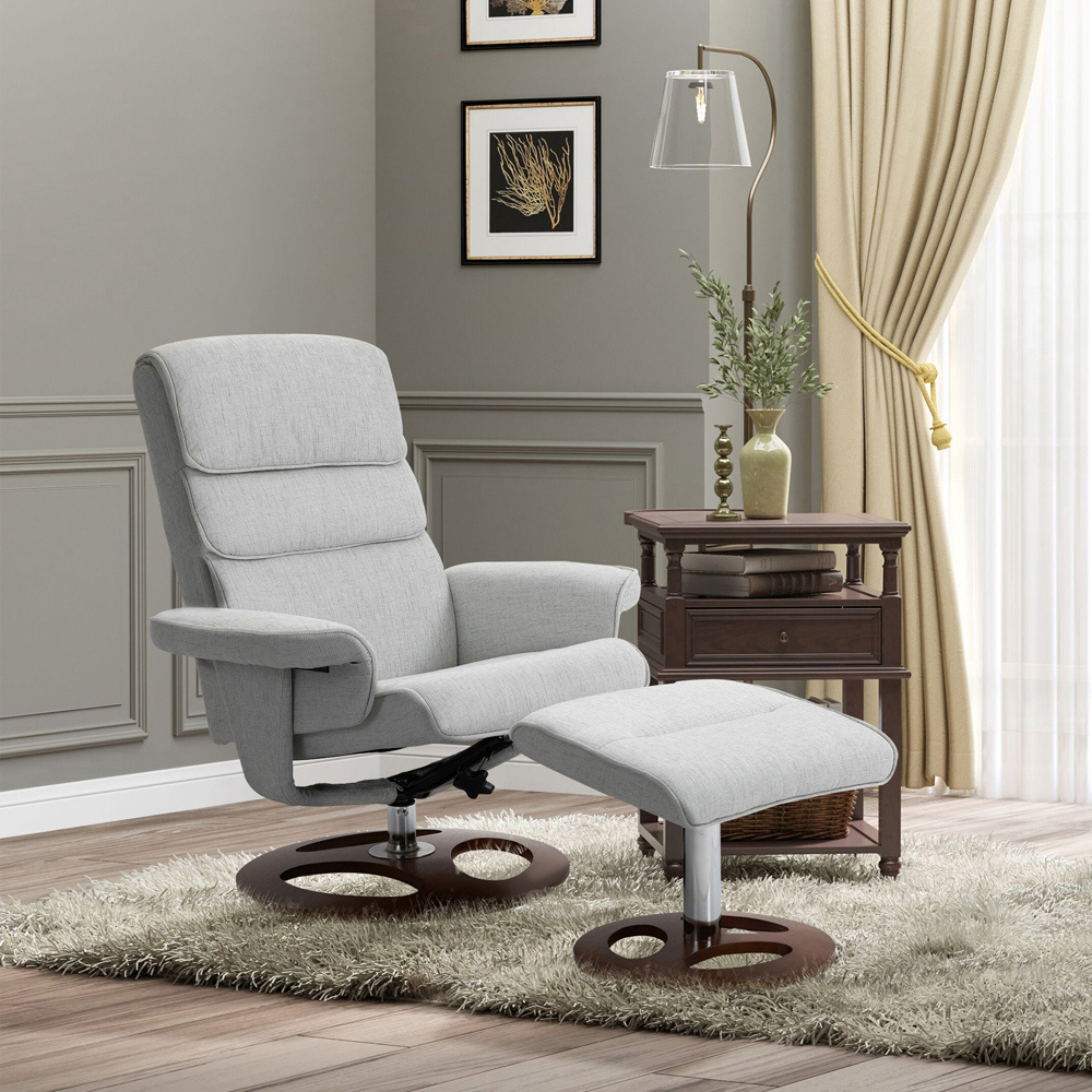 Portland Grey Swivel Manual Recliner Chair Image 7