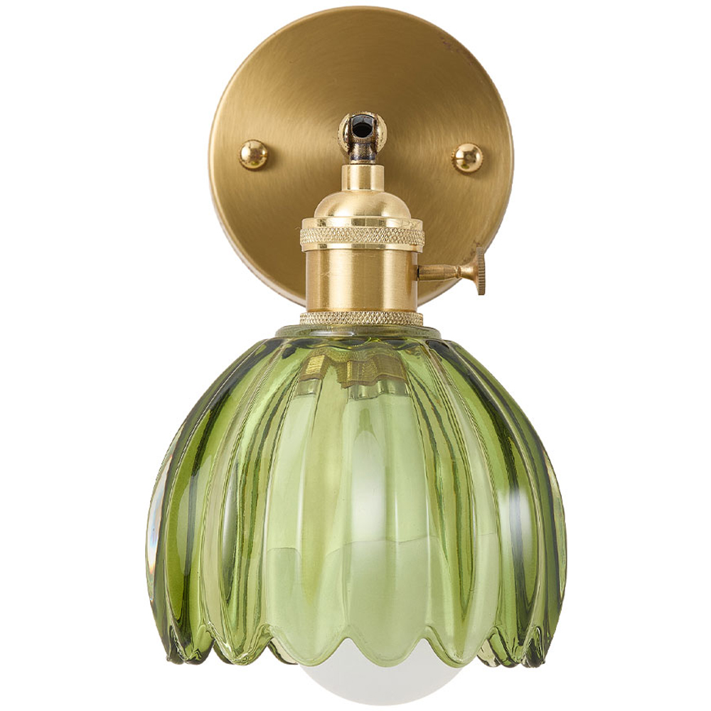 Living and Home Green and Gold 12 RGB LED Wall Sconce with Remote Image 2