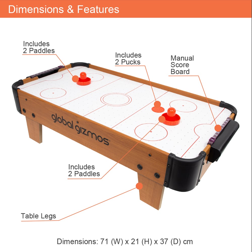 Global Gizmos Deluxe Table Top Air Hockey Game Image 9
