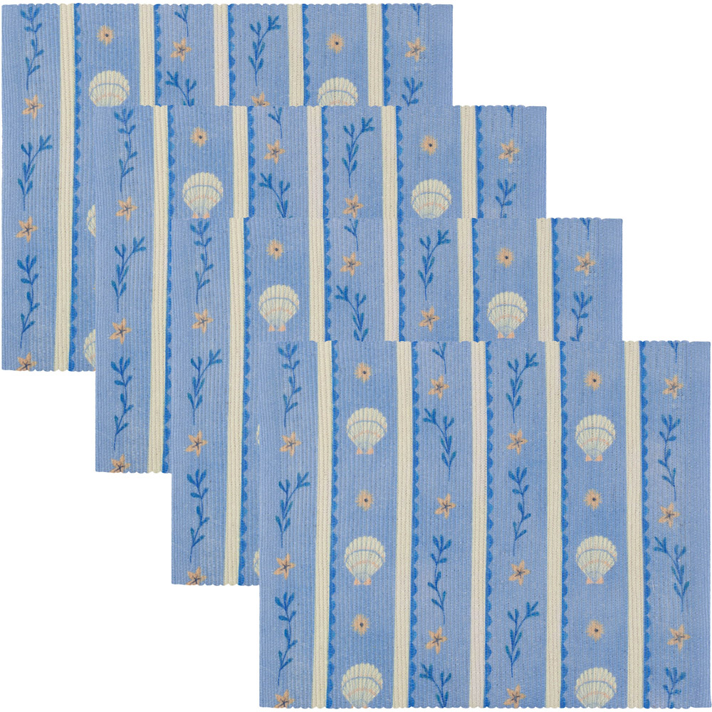furn. Blue Sea Shells Indoor and Outdoor Placemats 36 x 36cm Image 2
