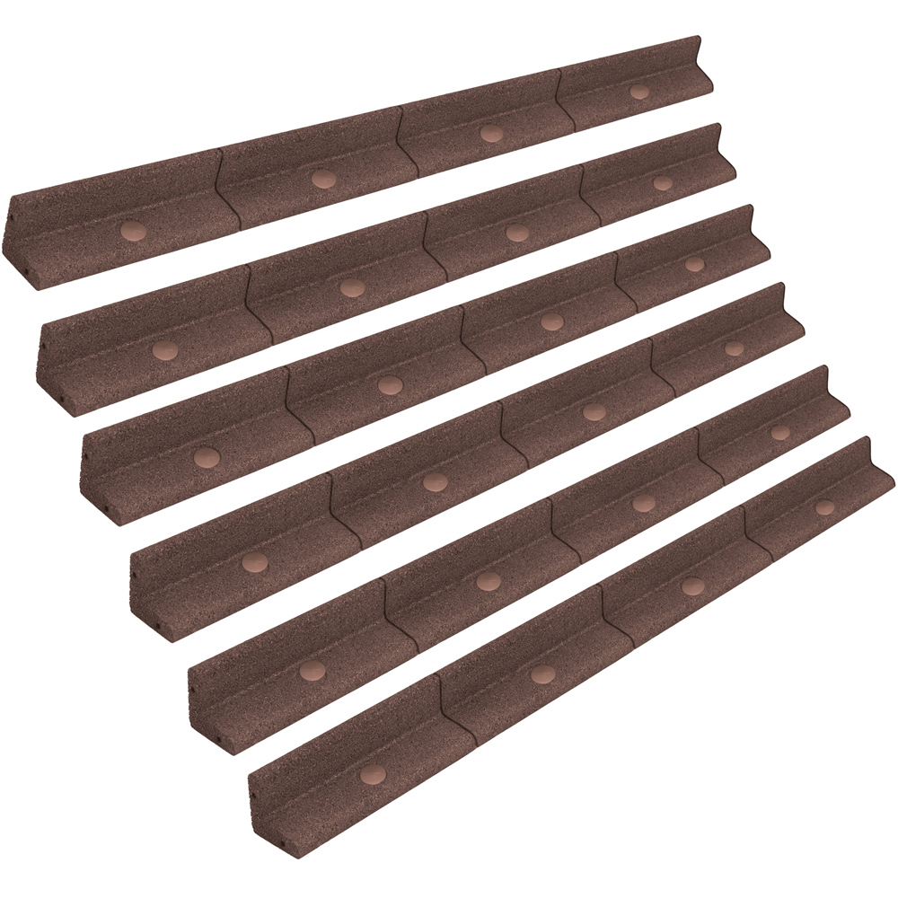MonsterShop 1.2m 6 Pack Brown Flexible Lawn Edging Image 1