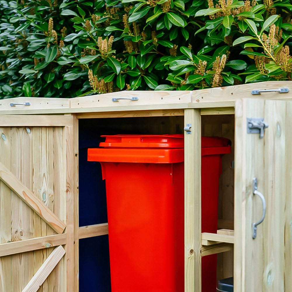 The Garden Village Shireburn 6 Recycle Box 2 Wheelie Bin Shed Image 6