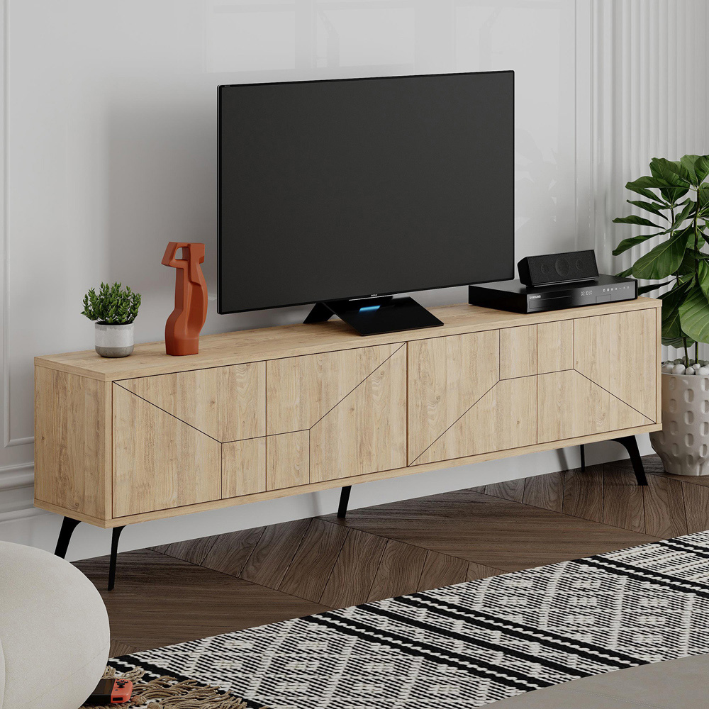 Decortie Dune 4 Door Oak TV Unit Image 4