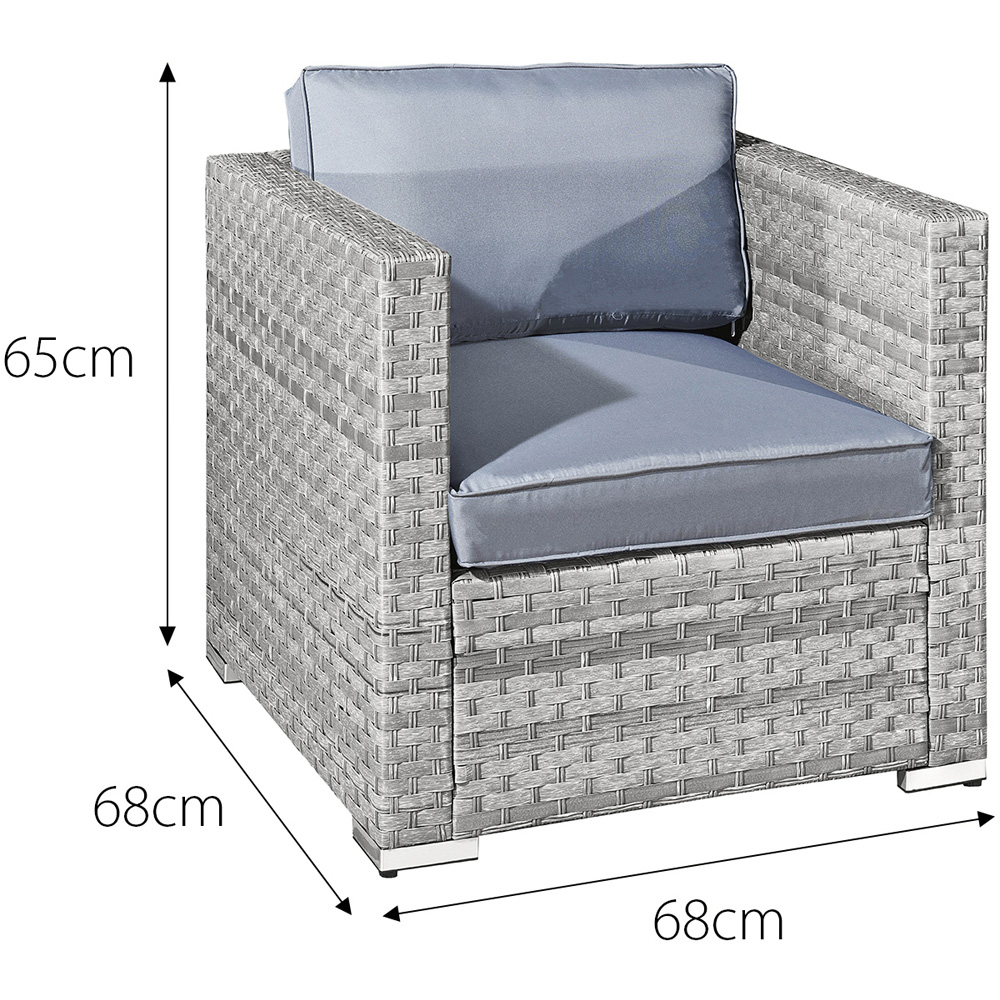 Oseasons Malta Set of 2 Dove Grey Rattan Chair Set Image 3