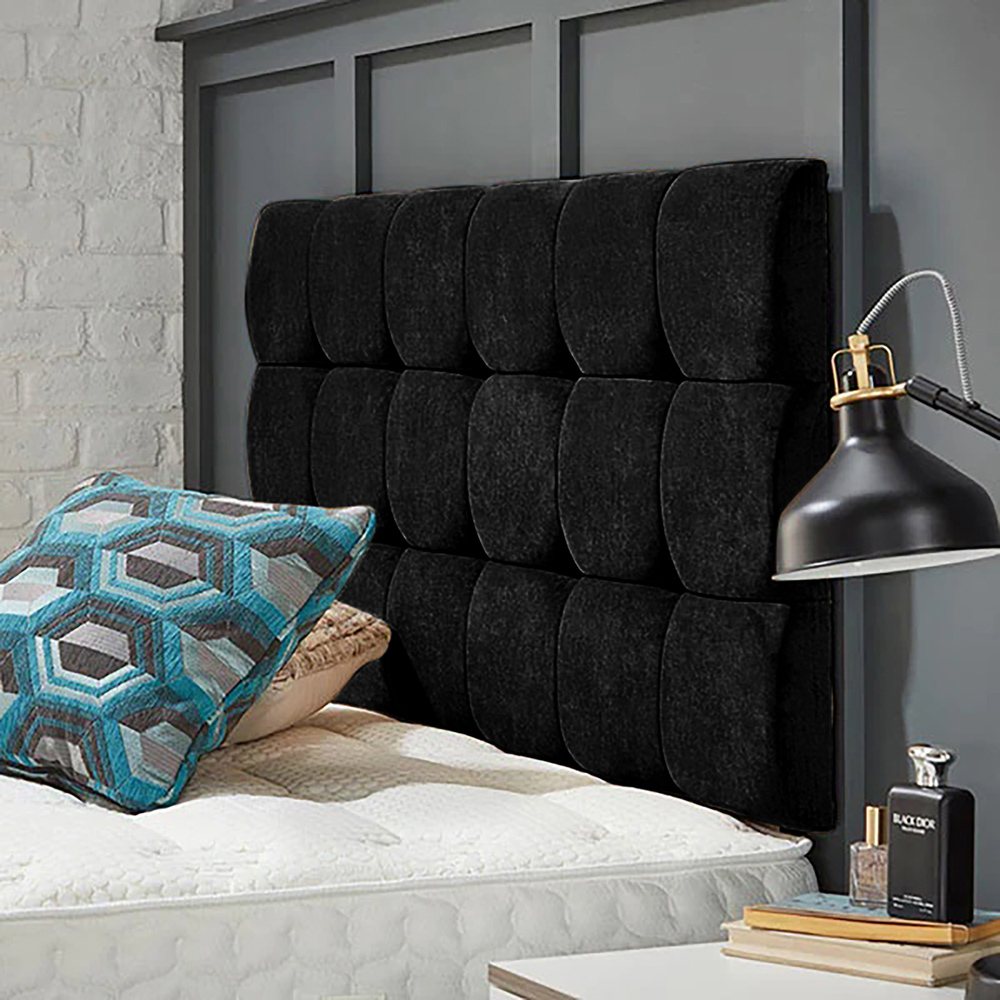 Eleganza Home Winston Small Double Black Naples Strutted Headboard Image 2