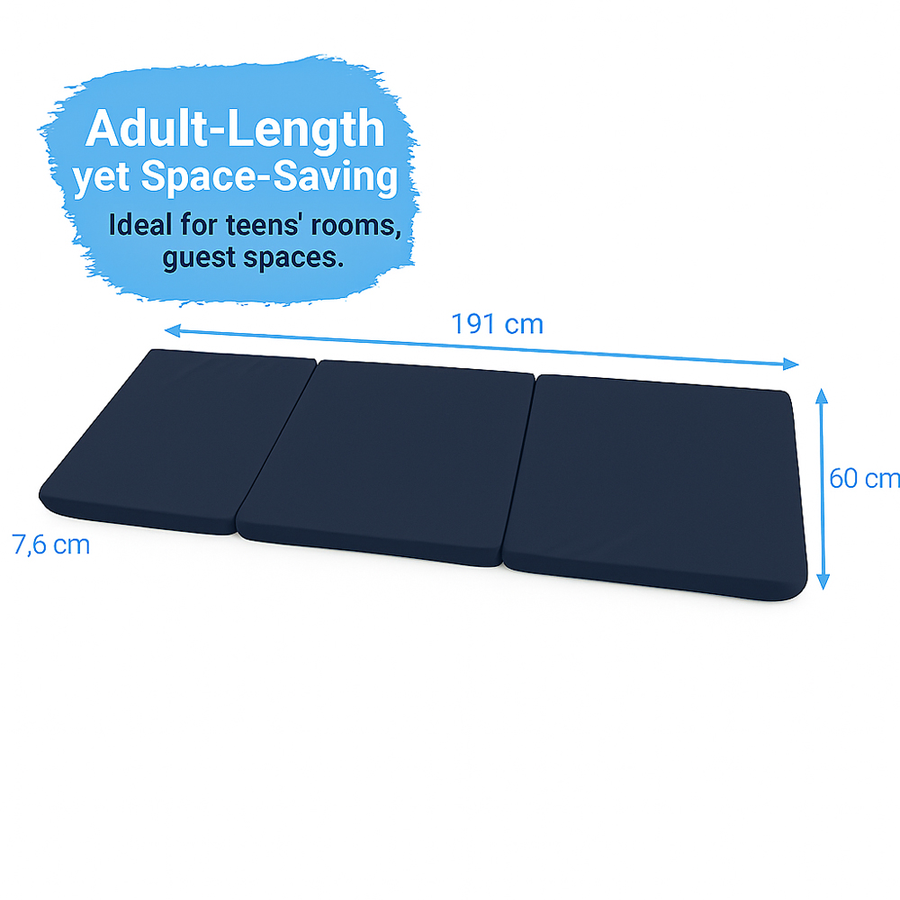 House Of Home Navy Memory Foam Foldable Z Bed Image 4