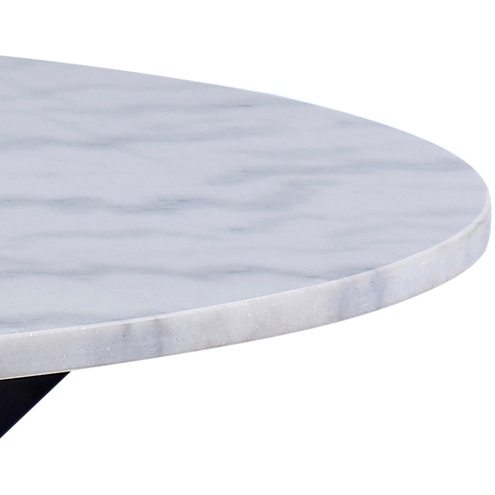 Florence Heaven Polished Marble Round 4 Seater Dining Table White Image 5