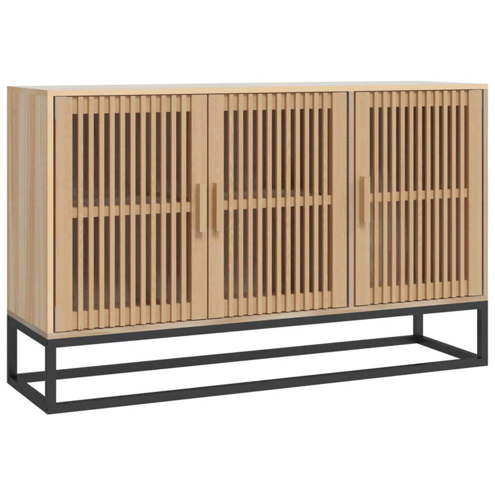 vidaXL 3 Door Brown Sideboard Image 2