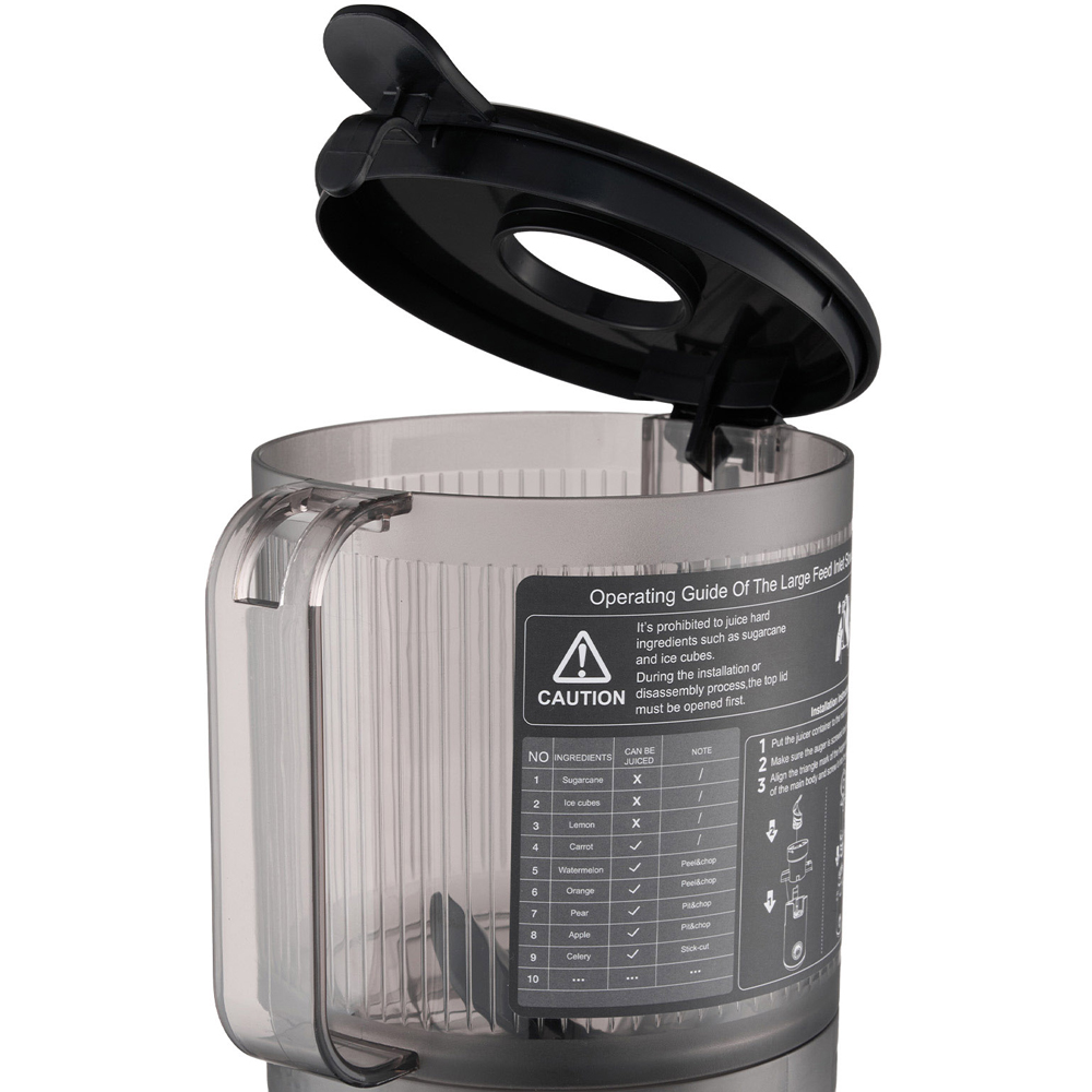 Komore EK090048 Grey Slow Masticating Cold Press Juicer with 130mm Chute 300W Image 3