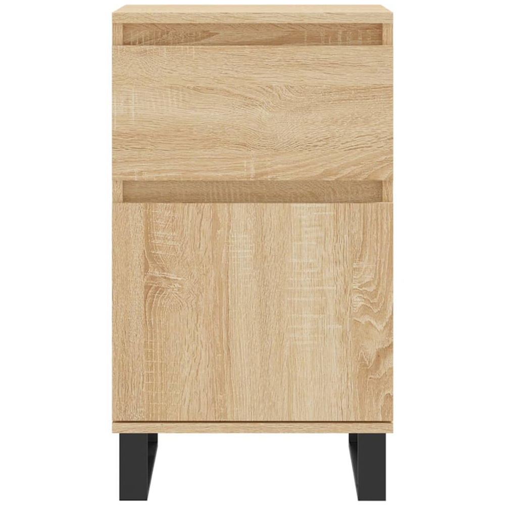 vidaXL Single Door Single Drawer Sonoma Oak Sideboard with Iron Legs Image 5