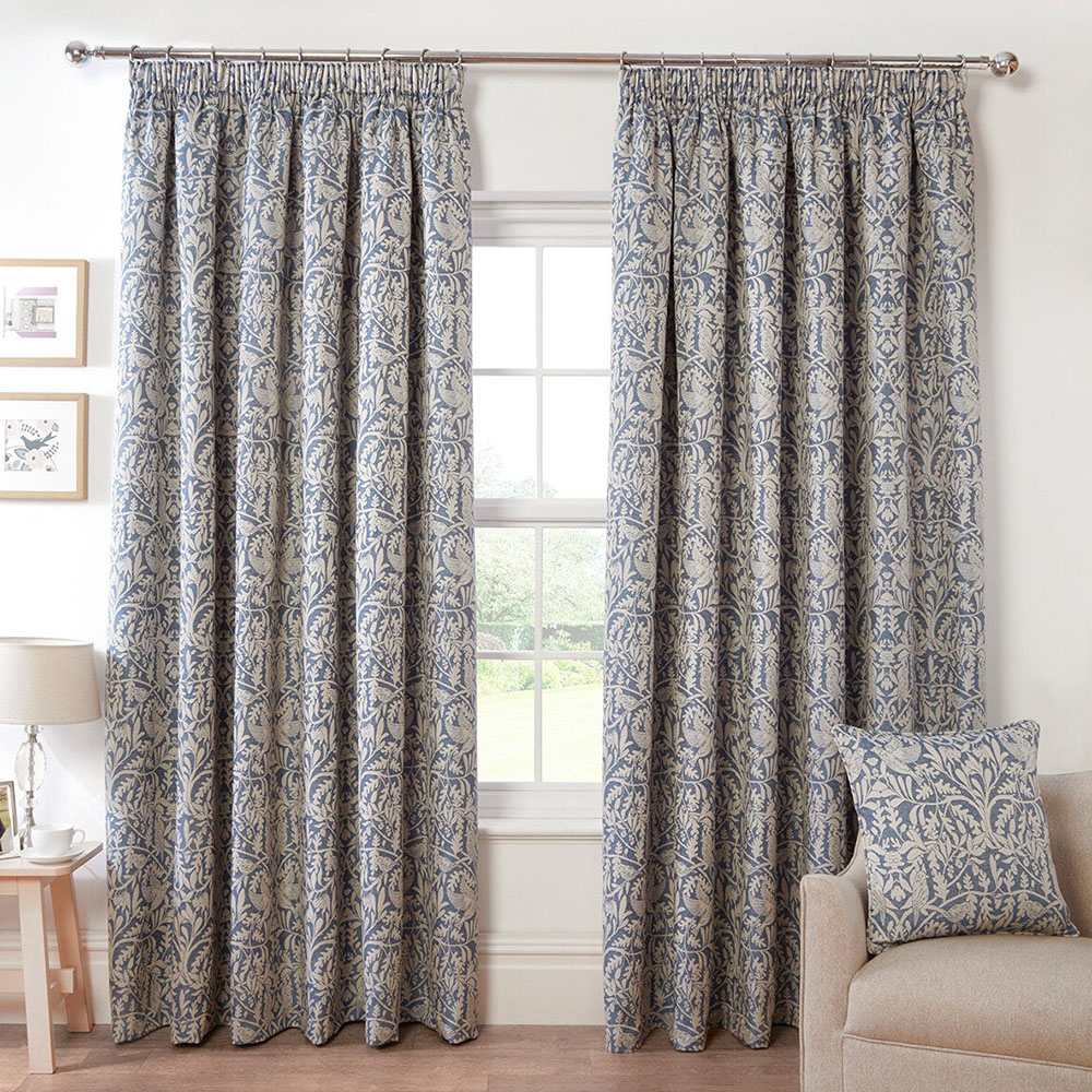 Elmsley Taped Curtain Navy - Navy / 229cm / 168cm Image 1