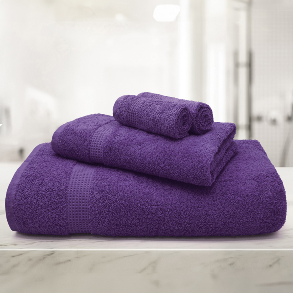 Mayfair Egyptian Cotton Purple Bath Towel Set of 2 Image 2