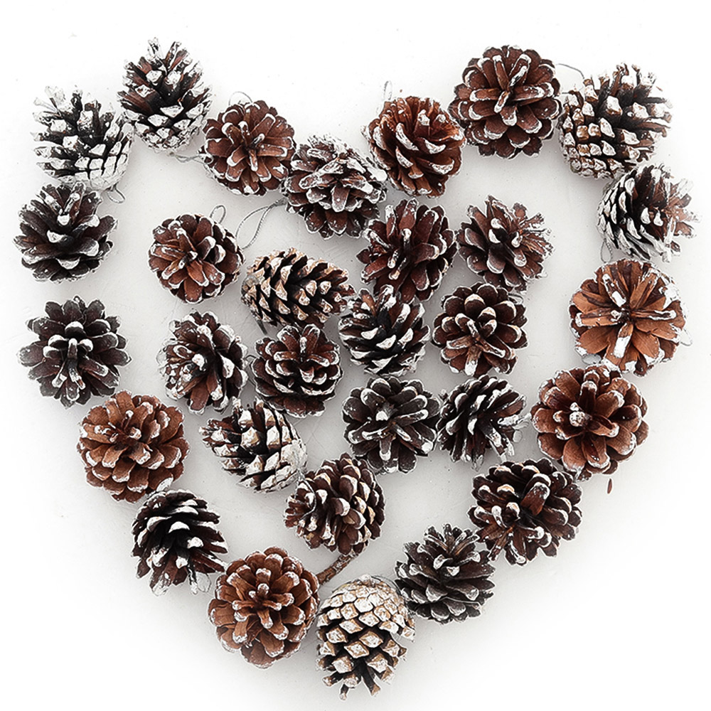 Living and Home Dyed Pine Cone Ornament 30 Pack Image 4