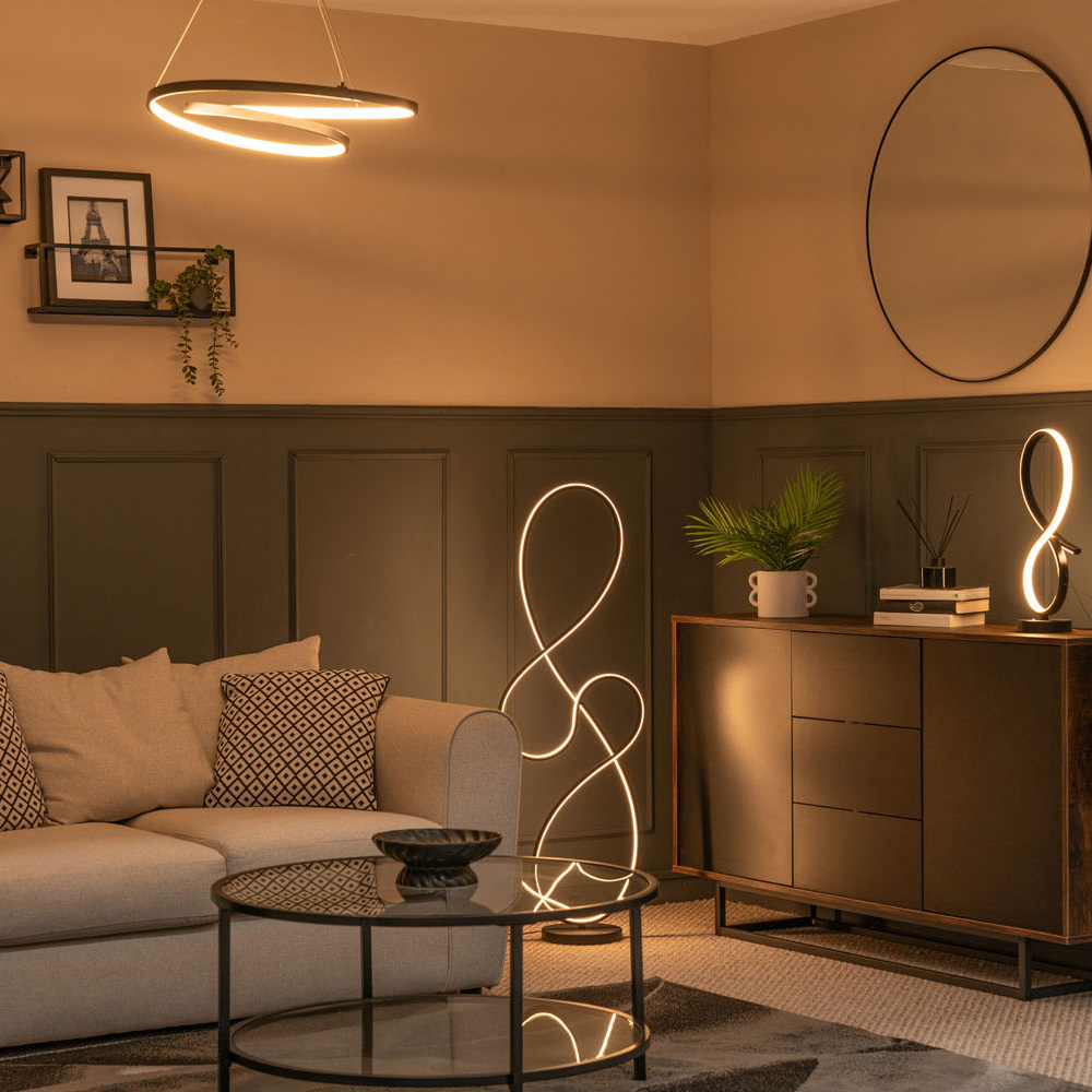 ValueLights Infinity Black Loop Integrated LED Ceiling Light Image 4