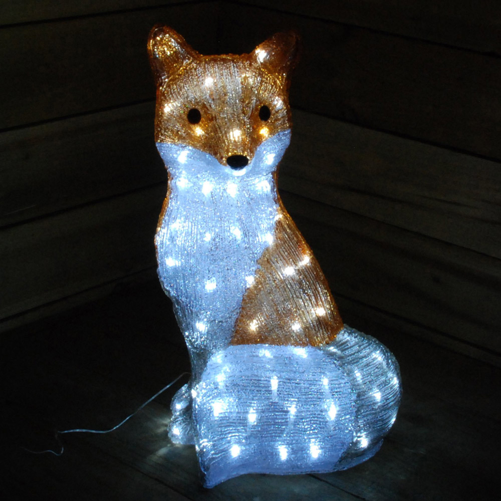 Samuel Alexander Acrylic Fox Snowman Ice White LED Outdoor Christmas Decoration Image 4