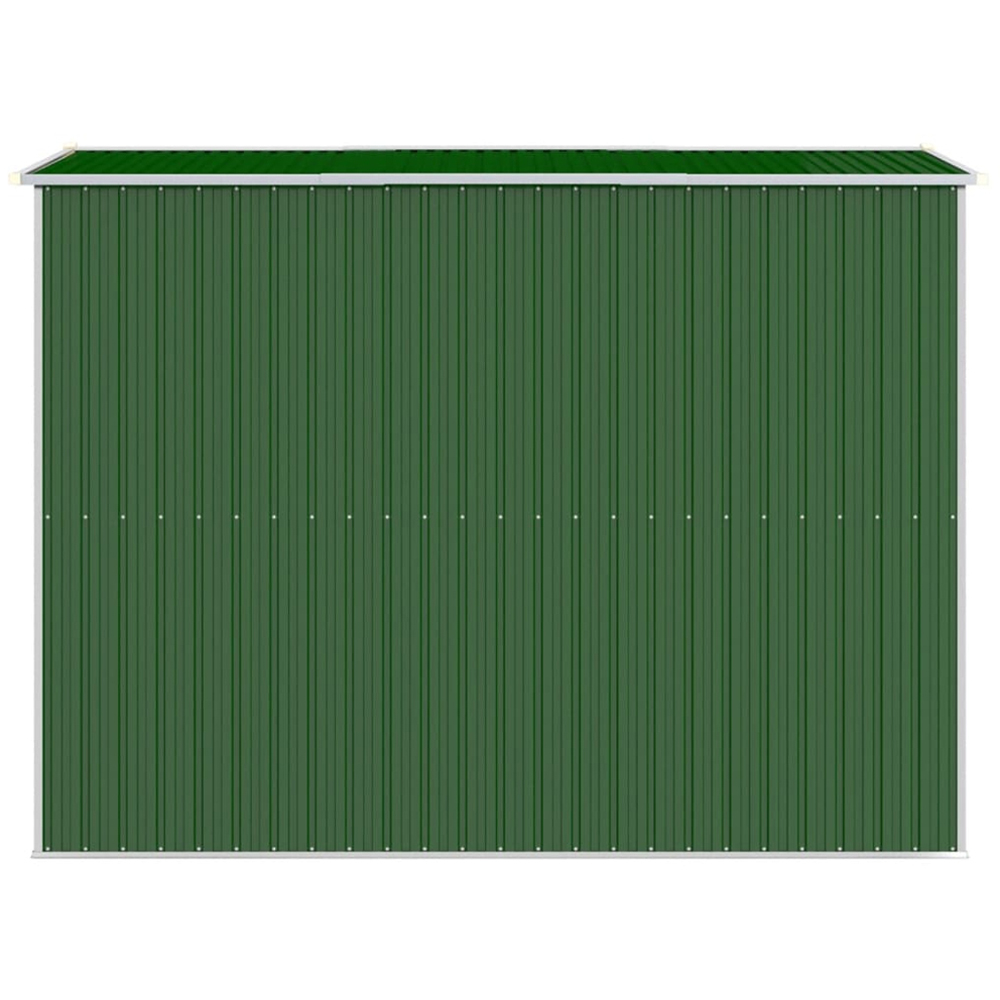 vidaXL 6.3 x 9ft Green Galvanised Steel Garden Shed Image 2