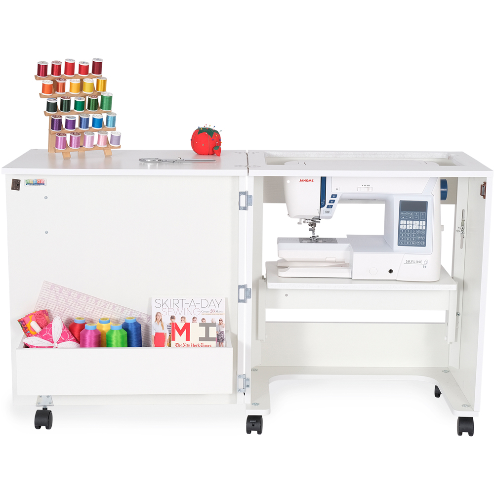 Arrow Cabinets 101 White Compact Sewing Machine Cabinet with Lift Mechanism Image 4